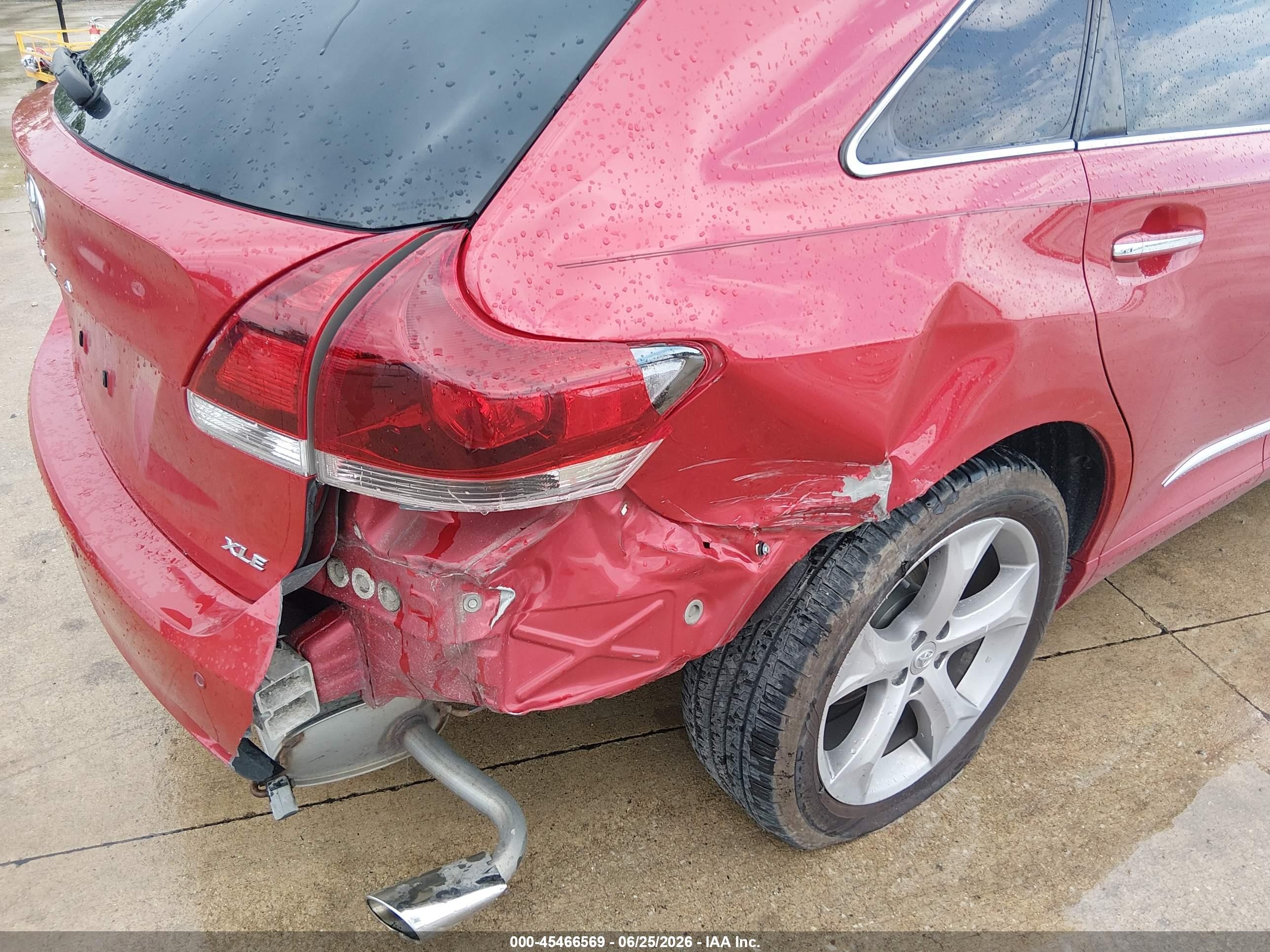 2013 Toyota Venza Xle V6 Red vin: 4T3ZK3BB0DU062940