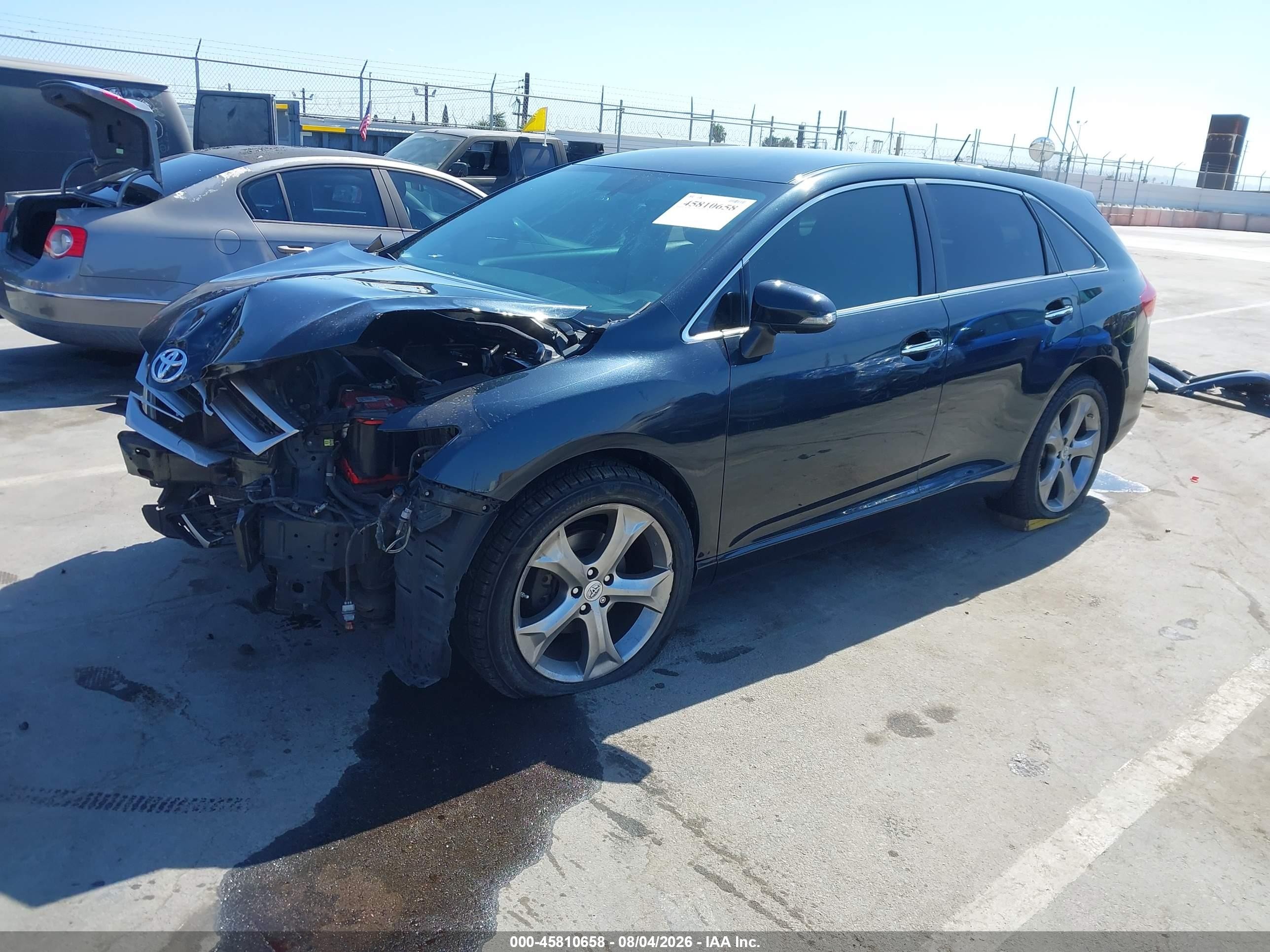 2014 Toyota Venza Xle V6 Blue vin: 4T3ZK3BB0EU069291