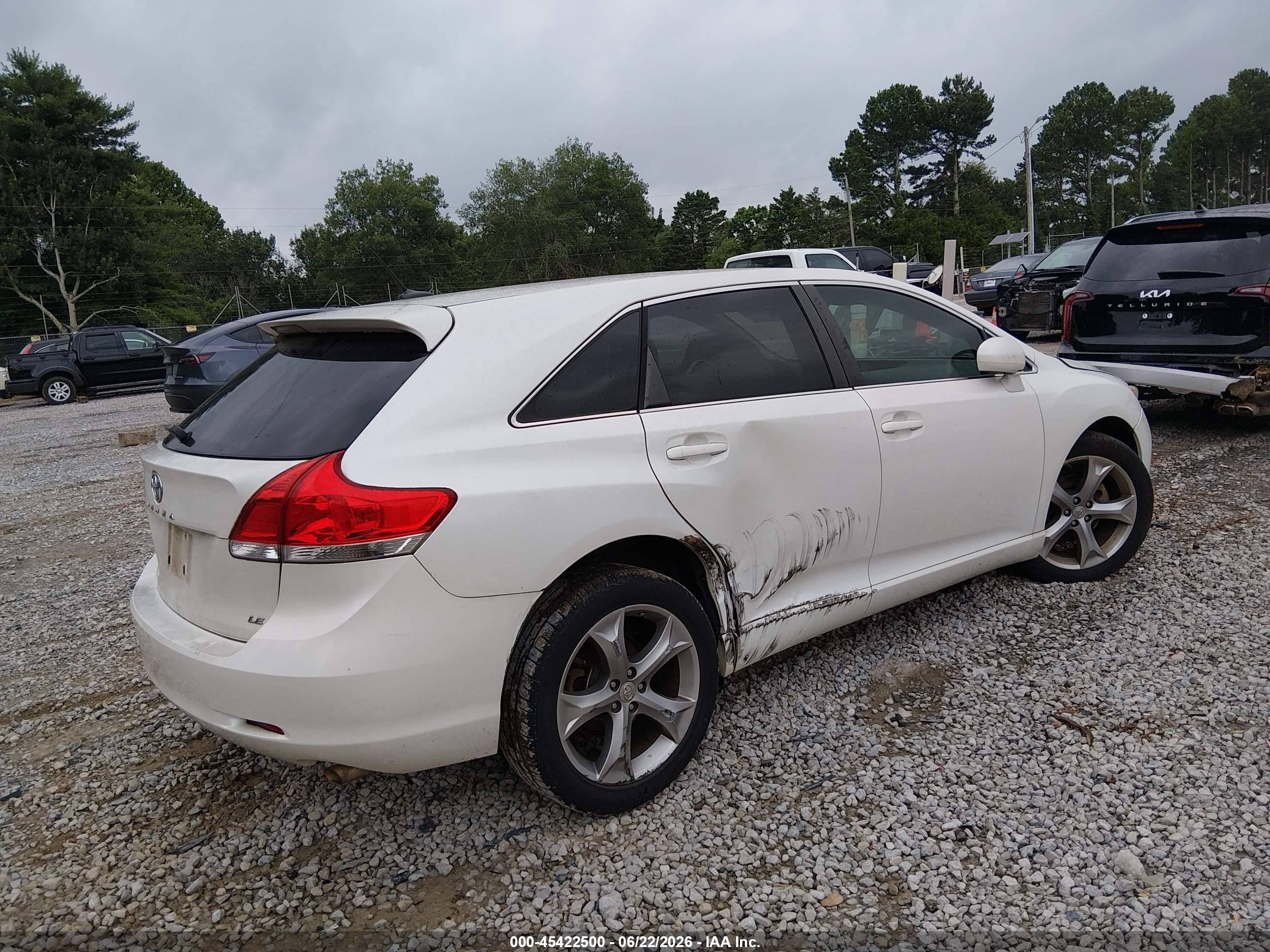 2012 Toyota Venza Le V6 White vin: 4T3ZK3BB1CU046826