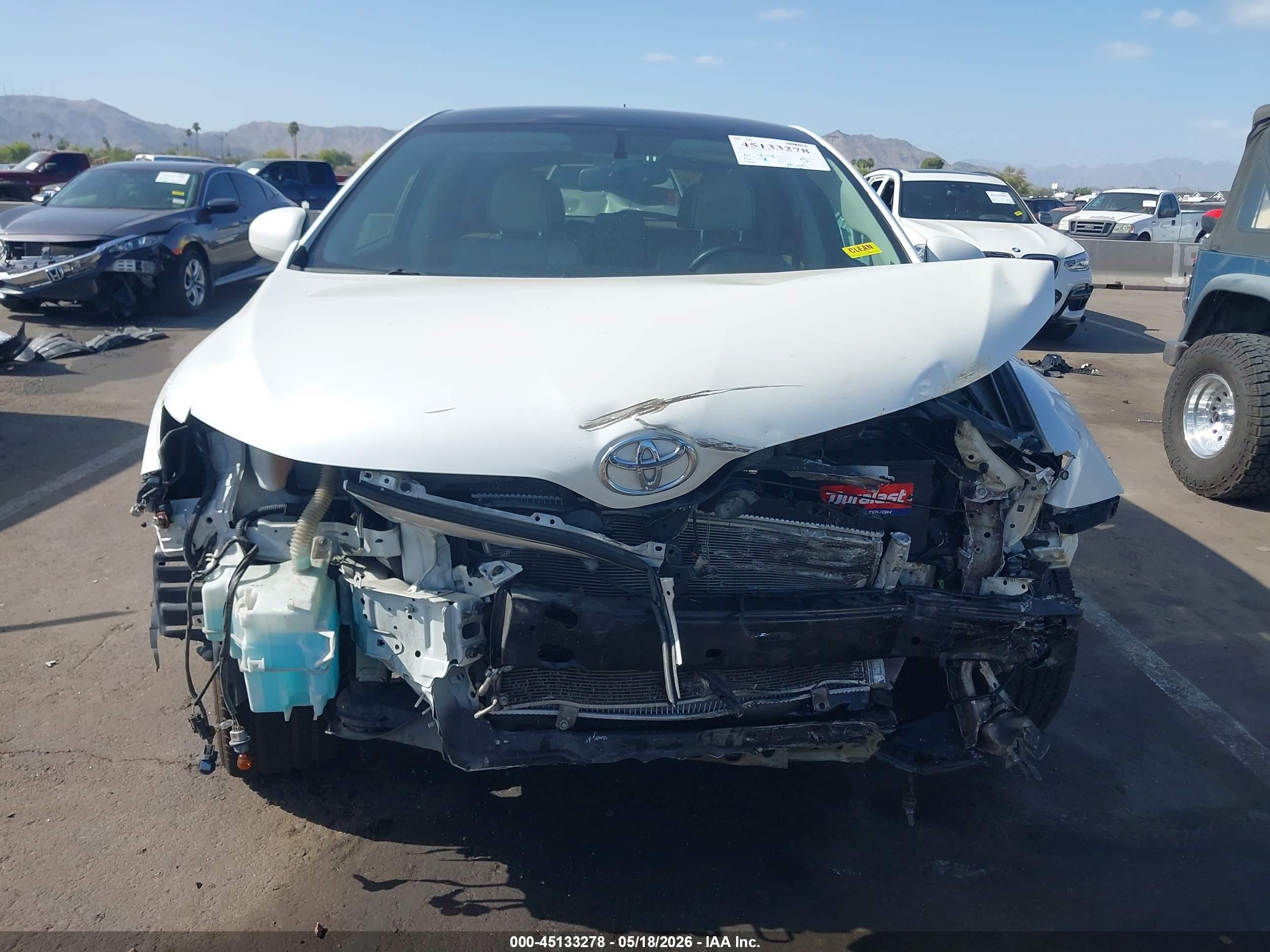 2012 Toyota Venza Xle V6 White vin: 4T3ZK3BB1CU050357