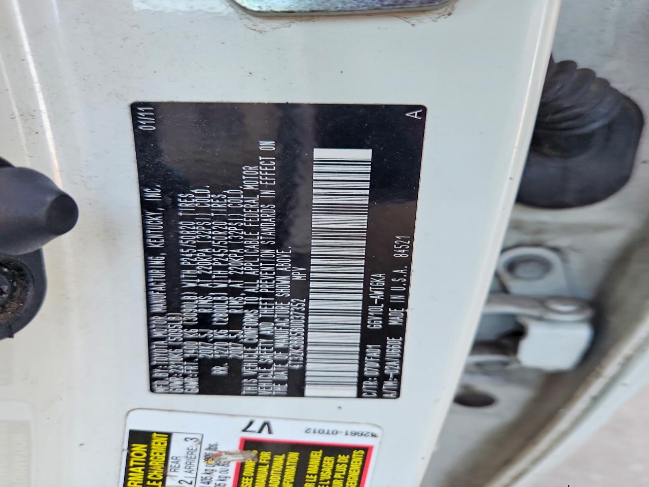 2011 Toyota Venza Fwd V6 Белый vin: 4T3ZK3BB5BU037352