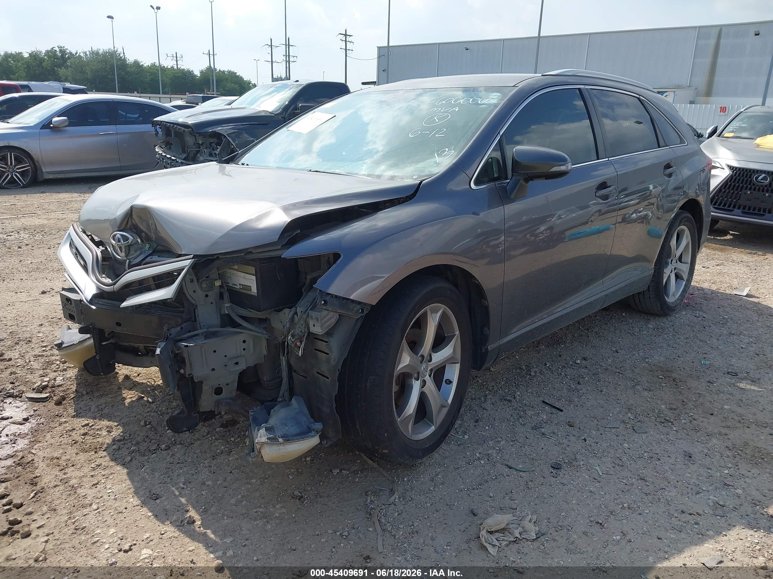2013 Toyota Venza Le V6 Gray vin: 4T3ZK3BB5DU063050