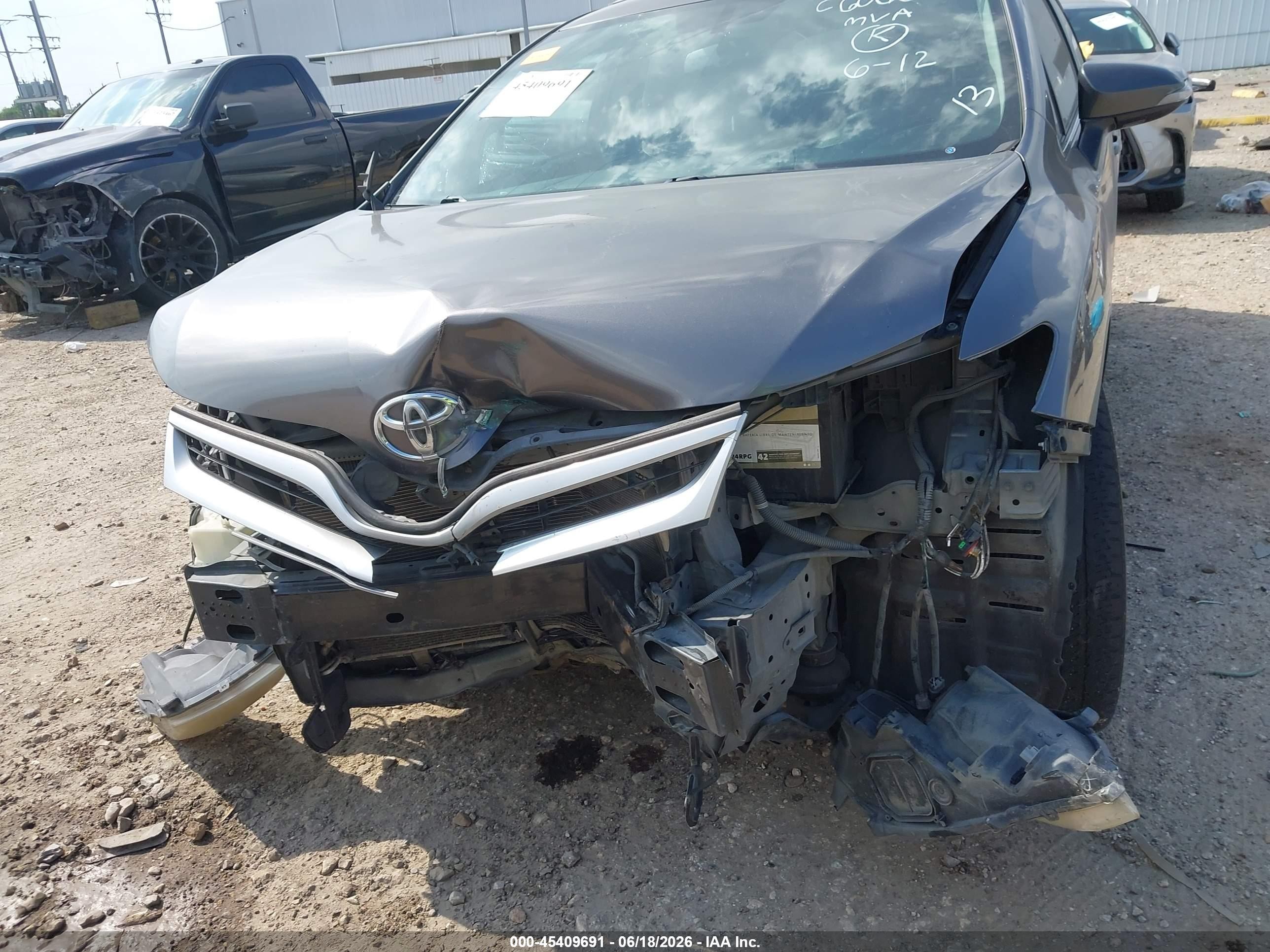 2013 Toyota Venza Le V6 Gray vin: 4T3ZK3BB5DU063050