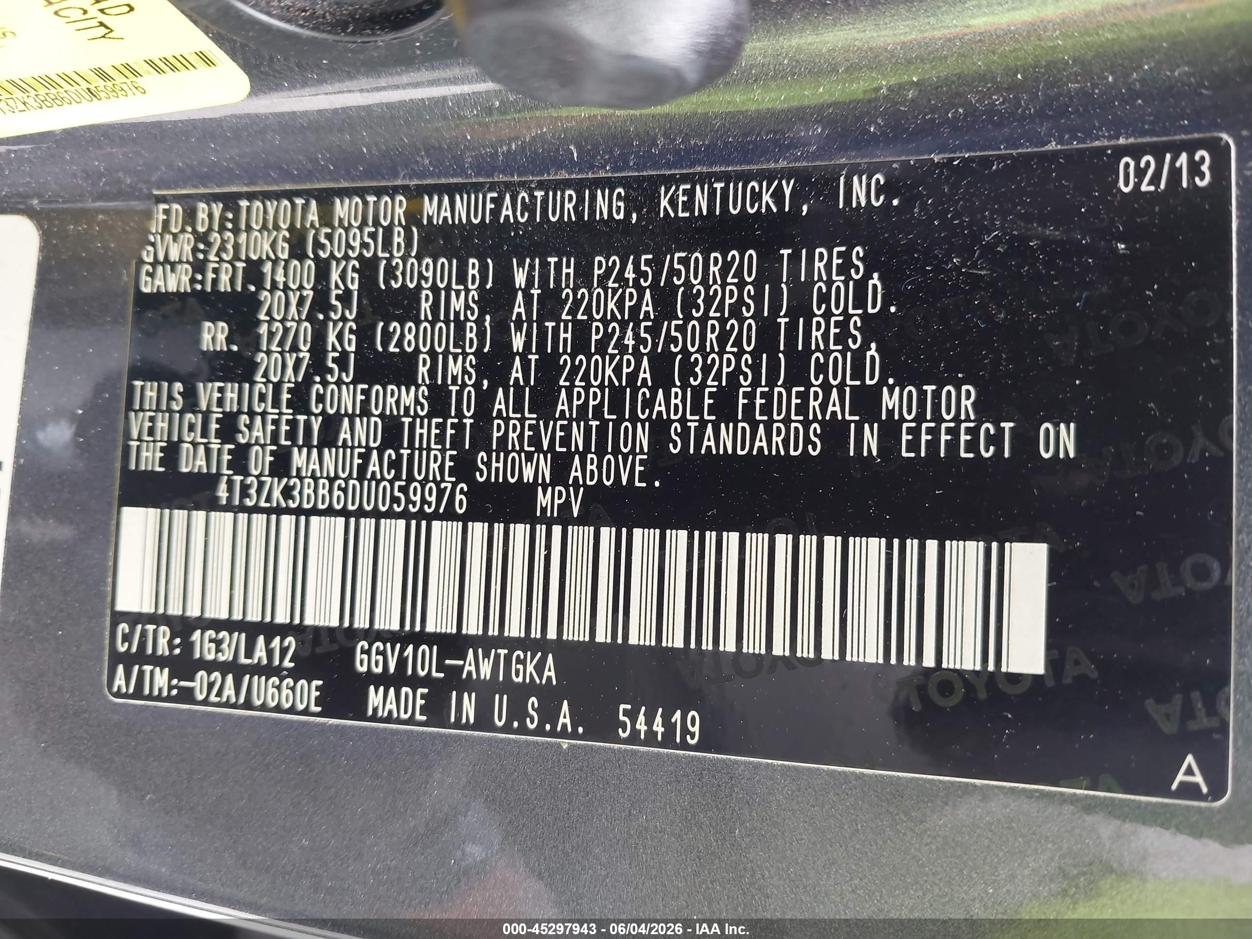 2013 Toyota Venza Xle V6 Gray vin: 4T3ZK3BB6DU059976