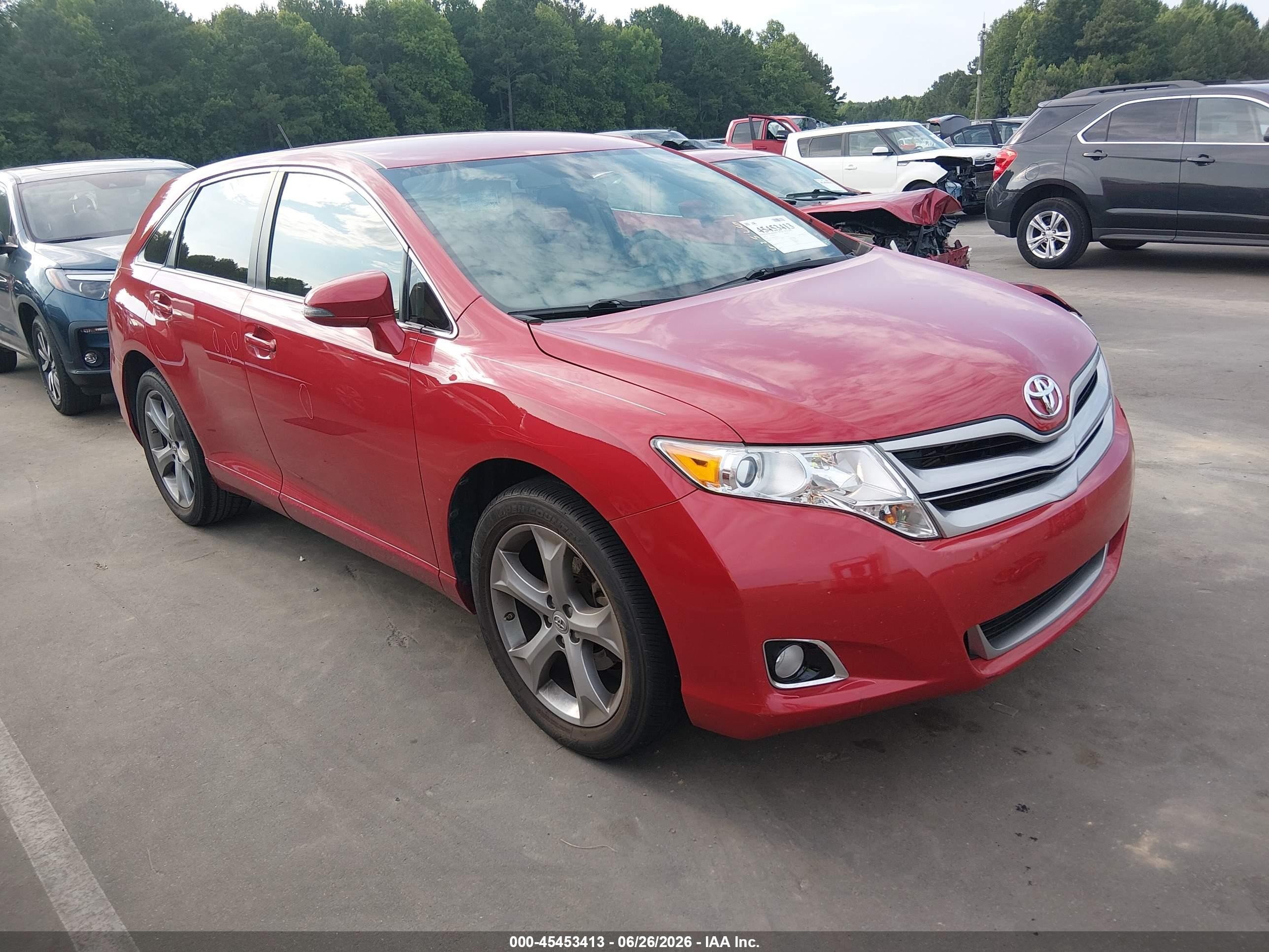 2013 Toyota Venza Le V6 Red vin: 4T3ZK3BB6DU060156