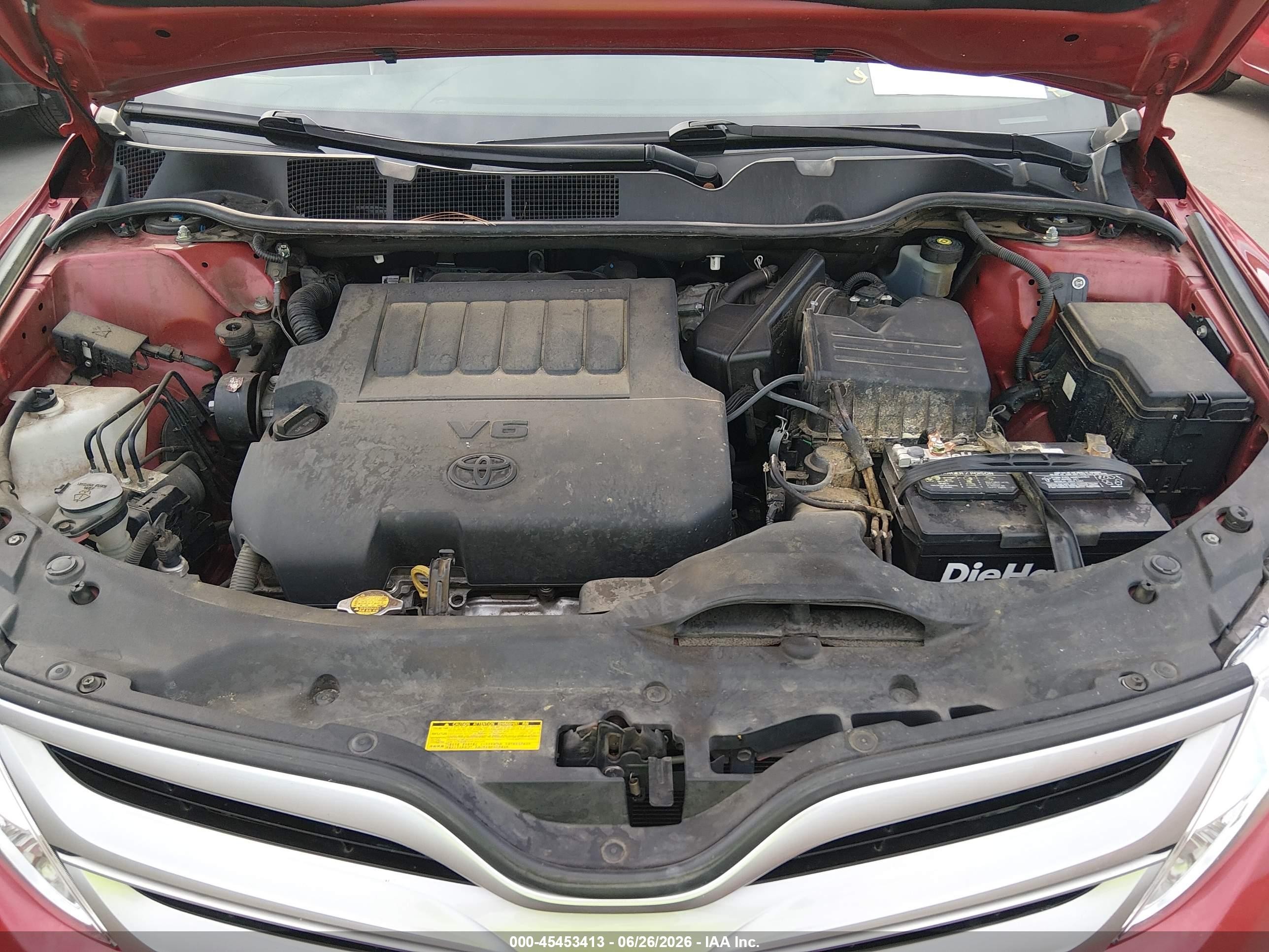 2013 Toyota Venza Le V6 Red vin: 4T3ZK3BB6DU060156