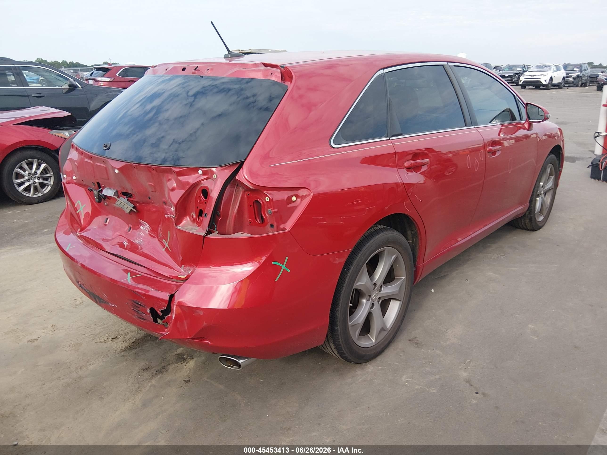 2013 Toyota Venza Le V6 Red vin: 4T3ZK3BB6DU060156