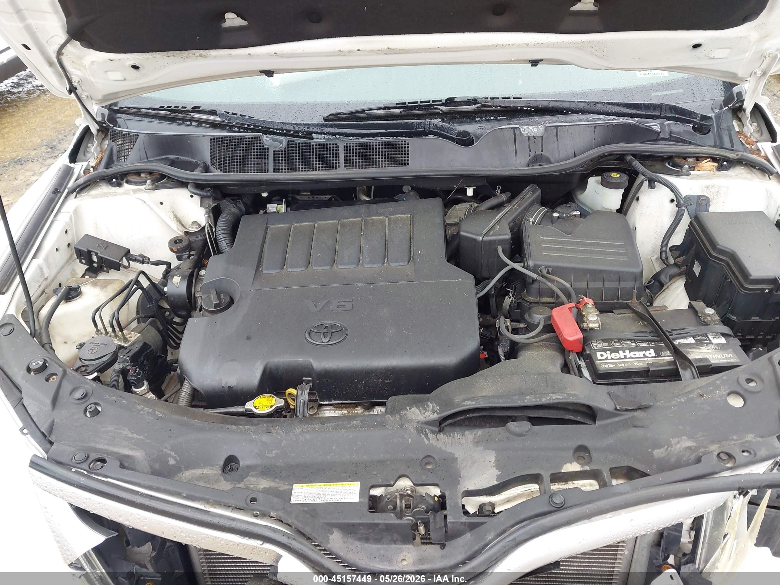 2013 Toyota Venza Xle V6 White vin: 4T3ZK3BB7DU059694