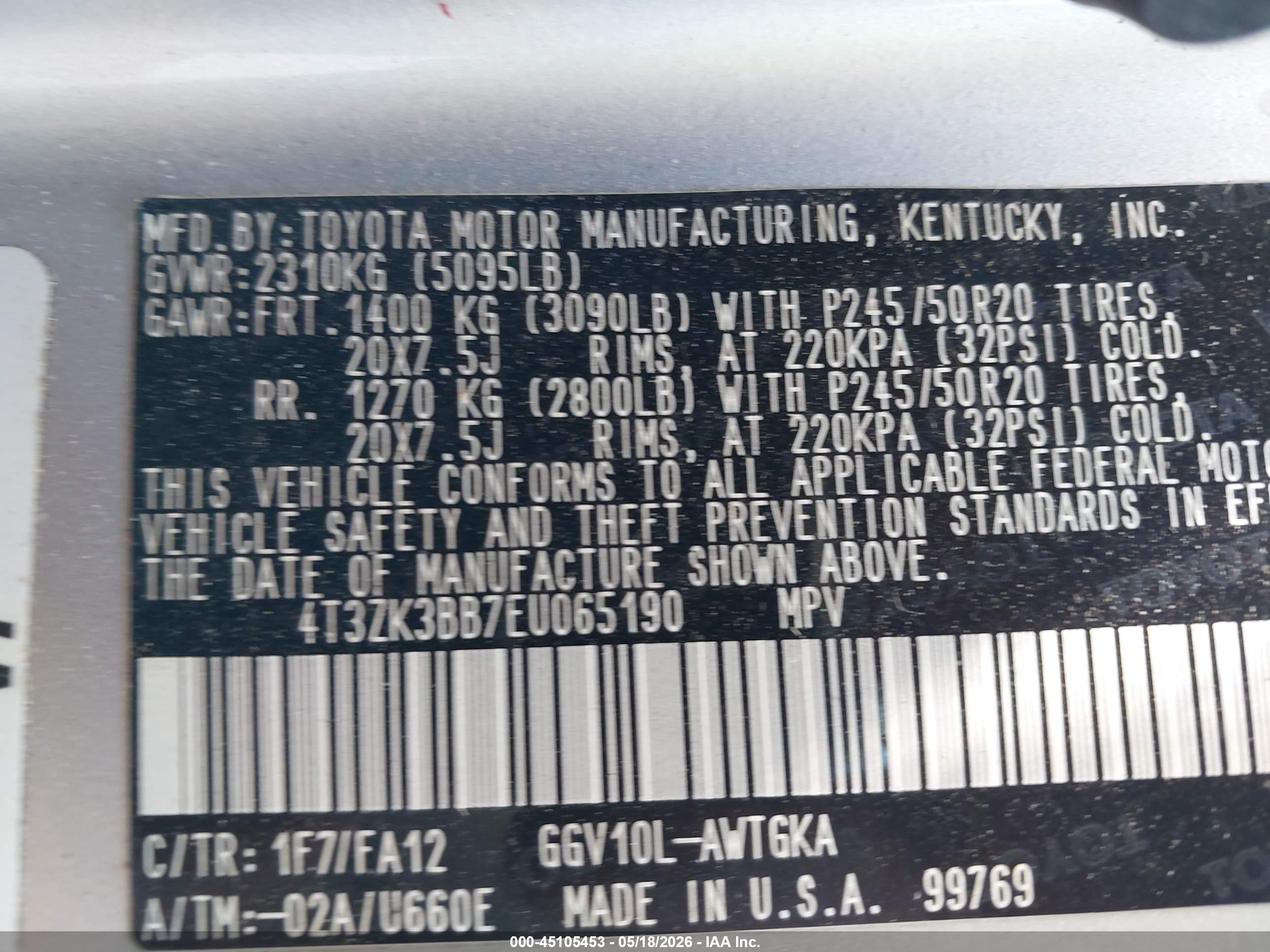 2014 Toyota Venza Le V6 Silver vin: 4T3ZK3BB7EU065190