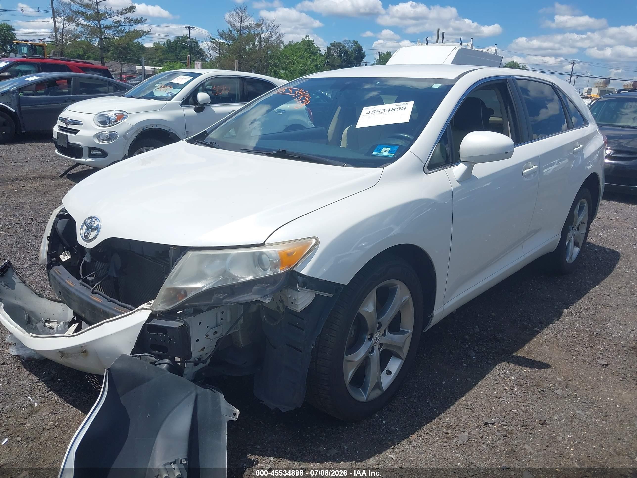 2010 Toyota Venza Base V6 White vin: 4T3ZK3BB8AU023346