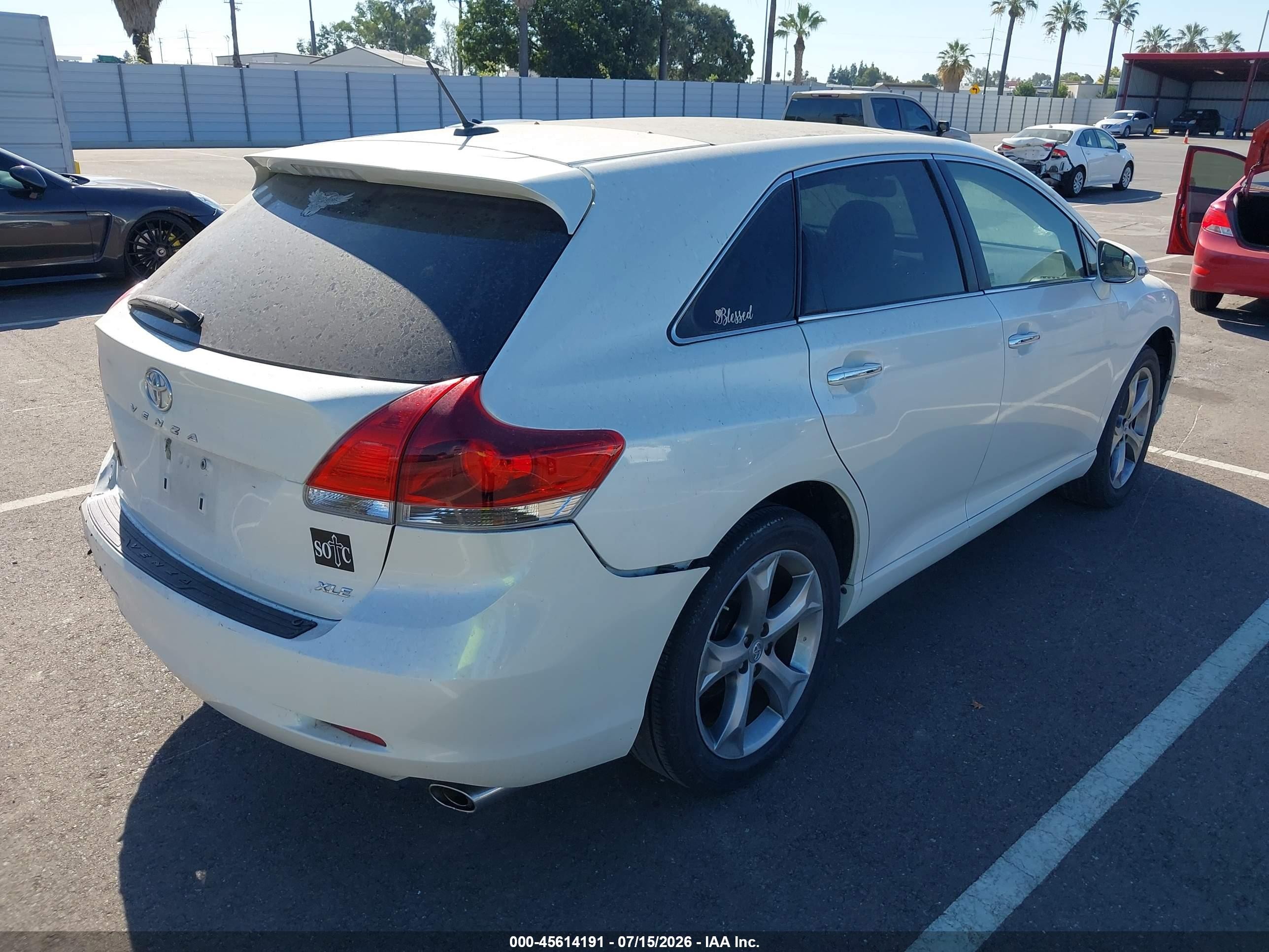 2015 Toyota Venza Xle V6 White vin: 4T3ZK3BB8FU072019