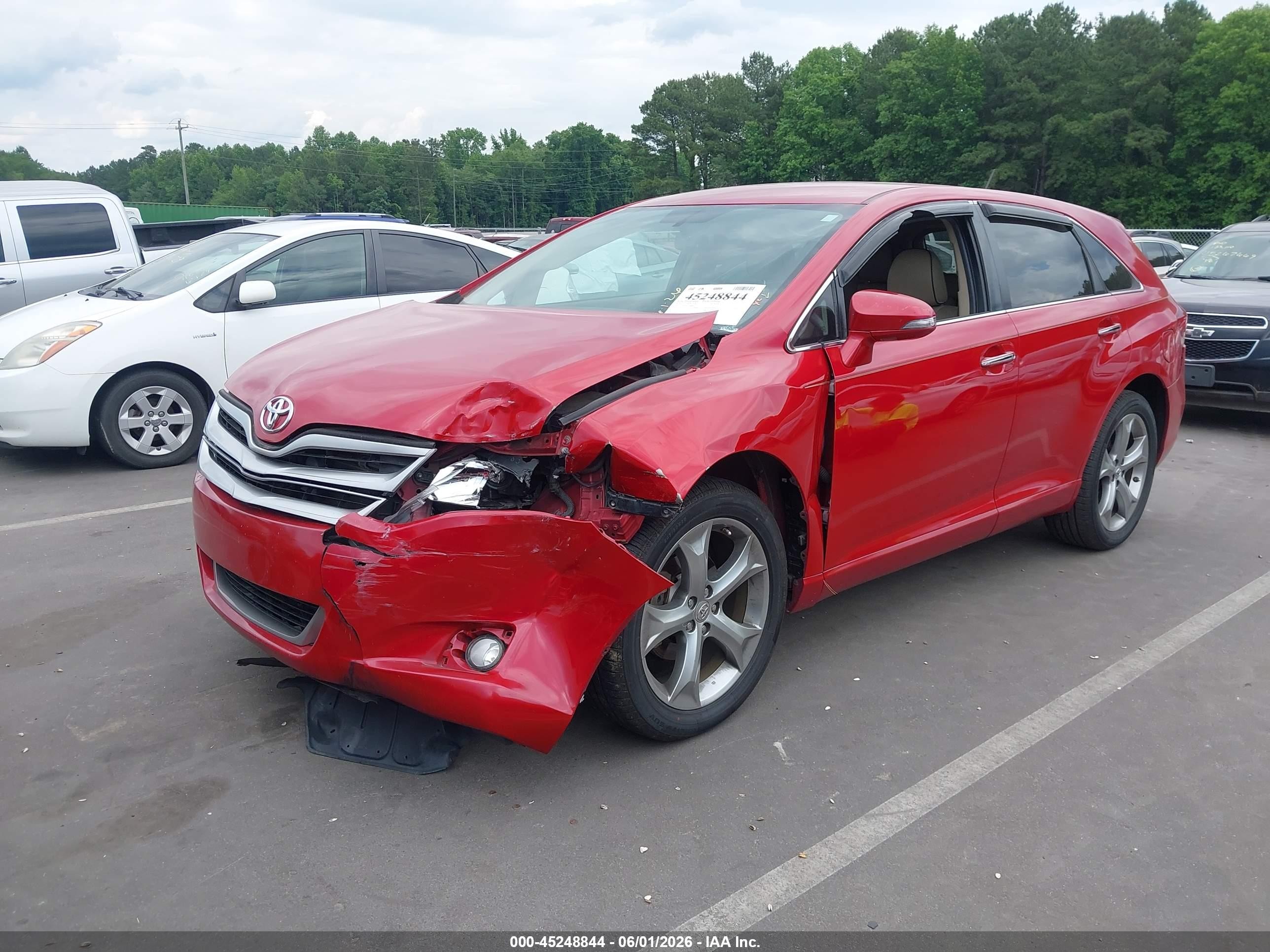 2014 Toyota Venza Xle V6 Maroon vin: 4T3ZK3BB9EU068091