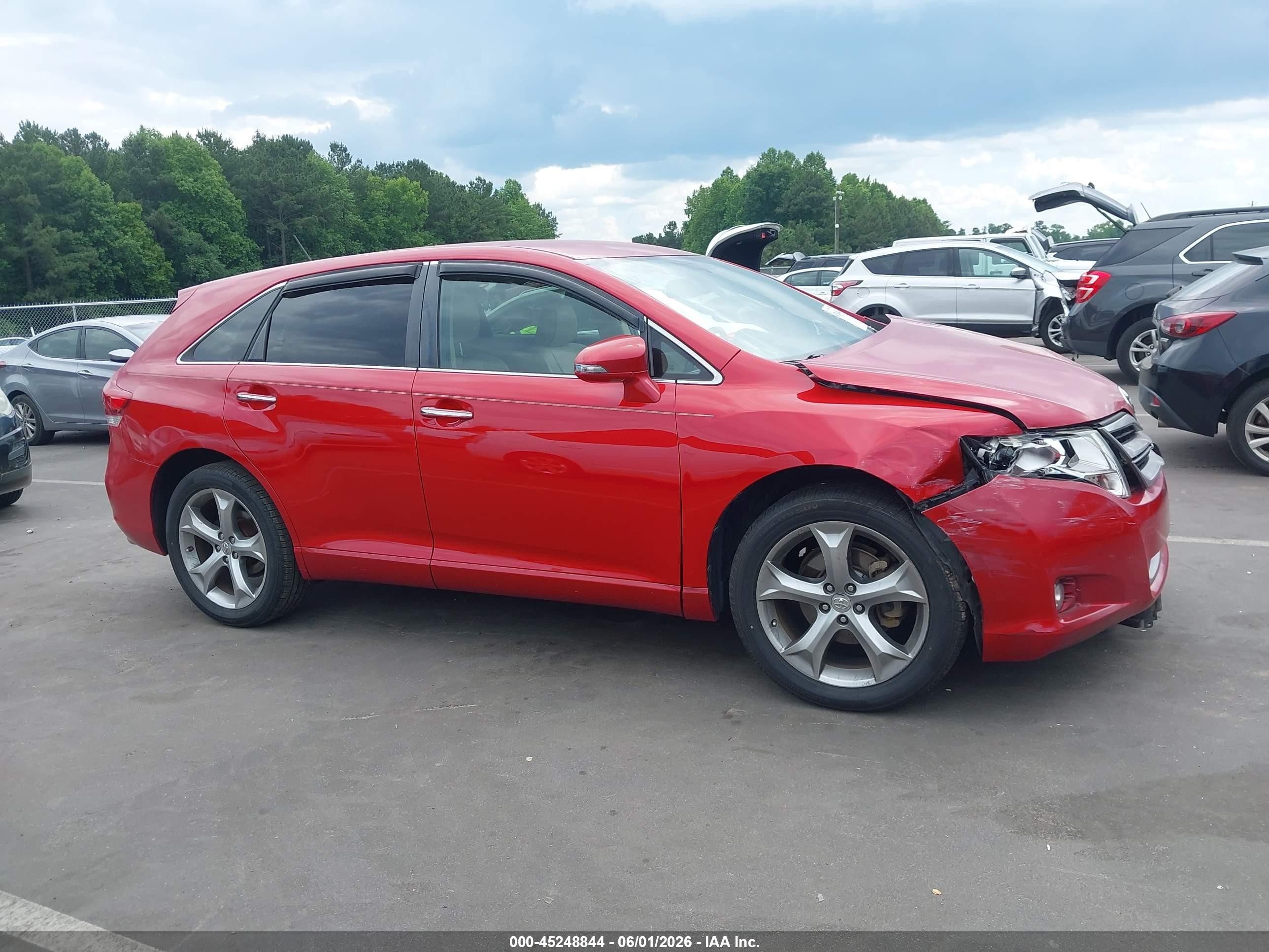 2014 Toyota Venza Xle V6 Maroon vin: 4T3ZK3BB9EU068091