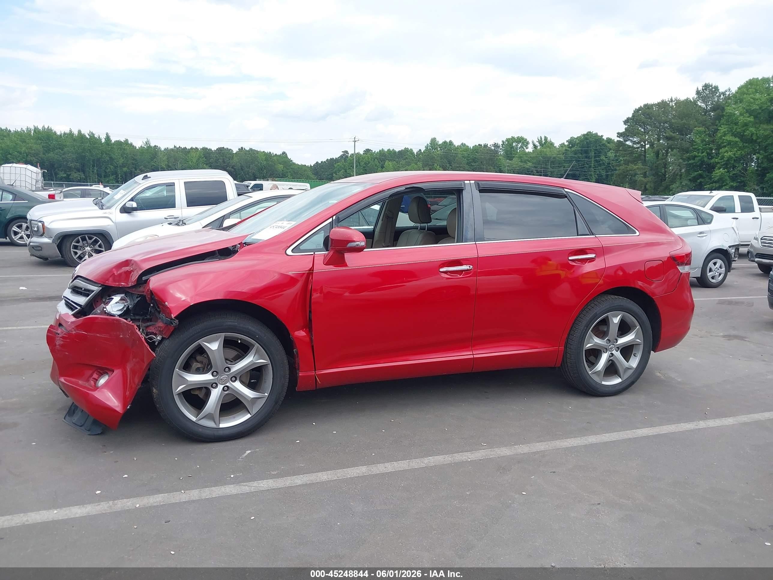 2014 Toyota Venza Xle V6 Maroon vin: 4T3ZK3BB9EU068091
