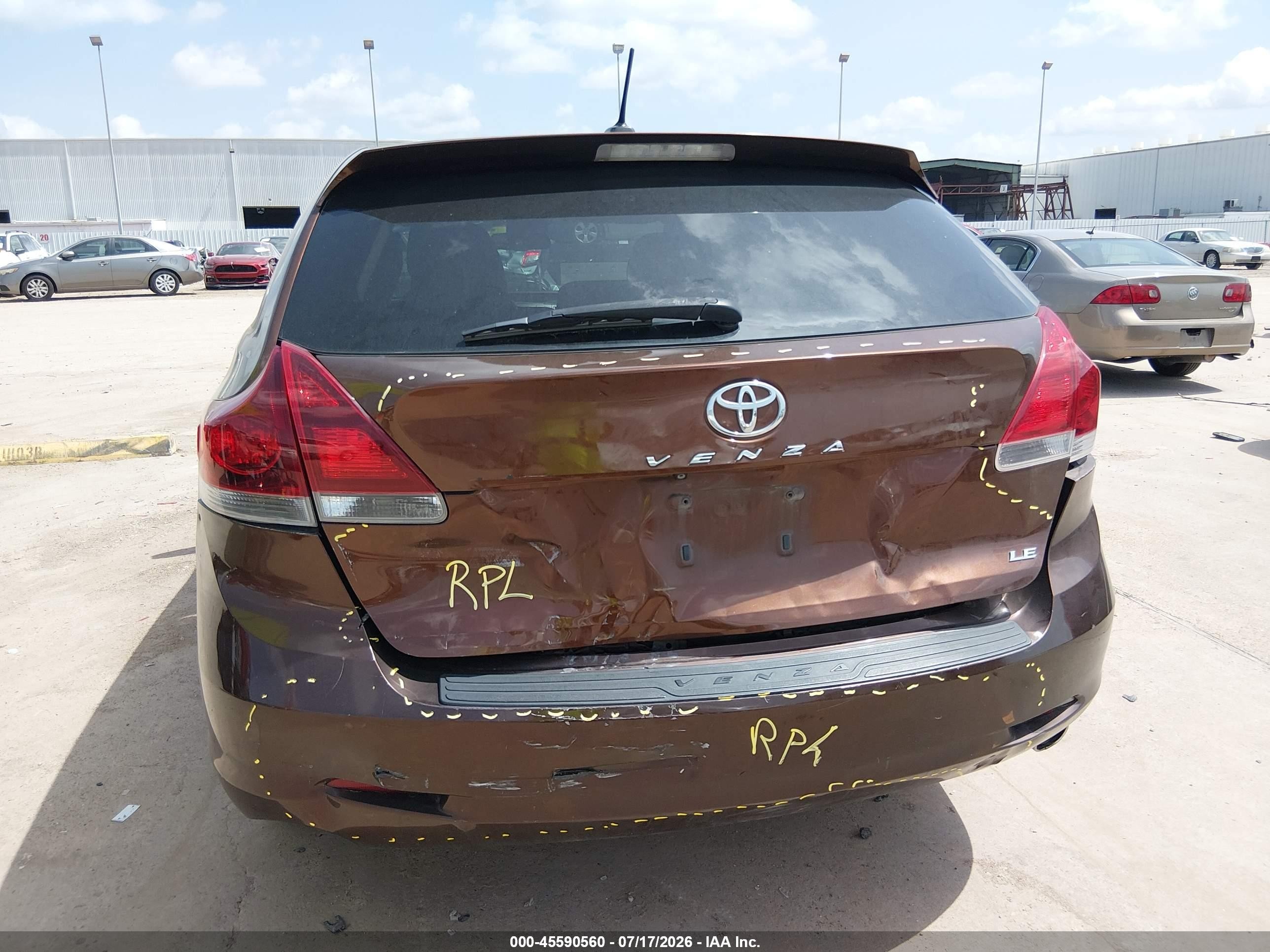 2013 Toyota Venza Le V6 Brown vin: 4T3ZK3BBXDU052352