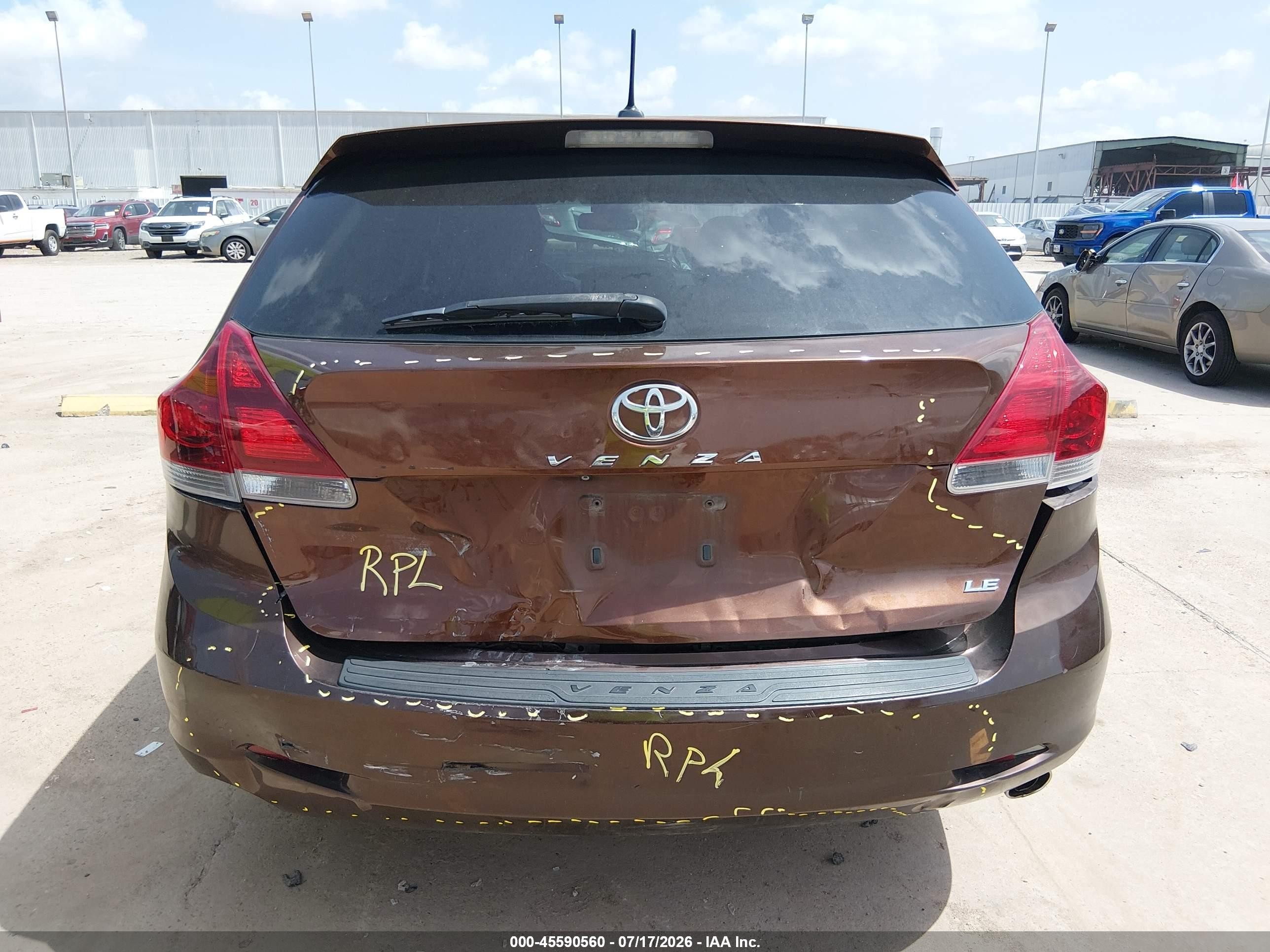 2013 Toyota Venza Le V6 Brown vin: 4T3ZK3BBXDU052352