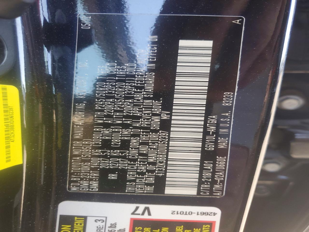 2013 Toyota Venza Xle Черный vin: 4T3ZK3BBXDU052397