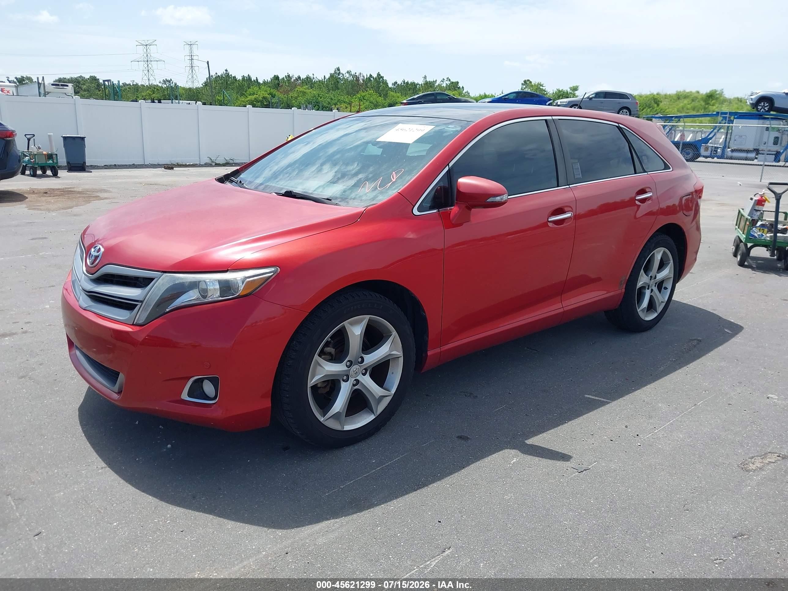 2014 Toyota Venza Limited V6 Red vin: 4T3ZK3BBXEU065166