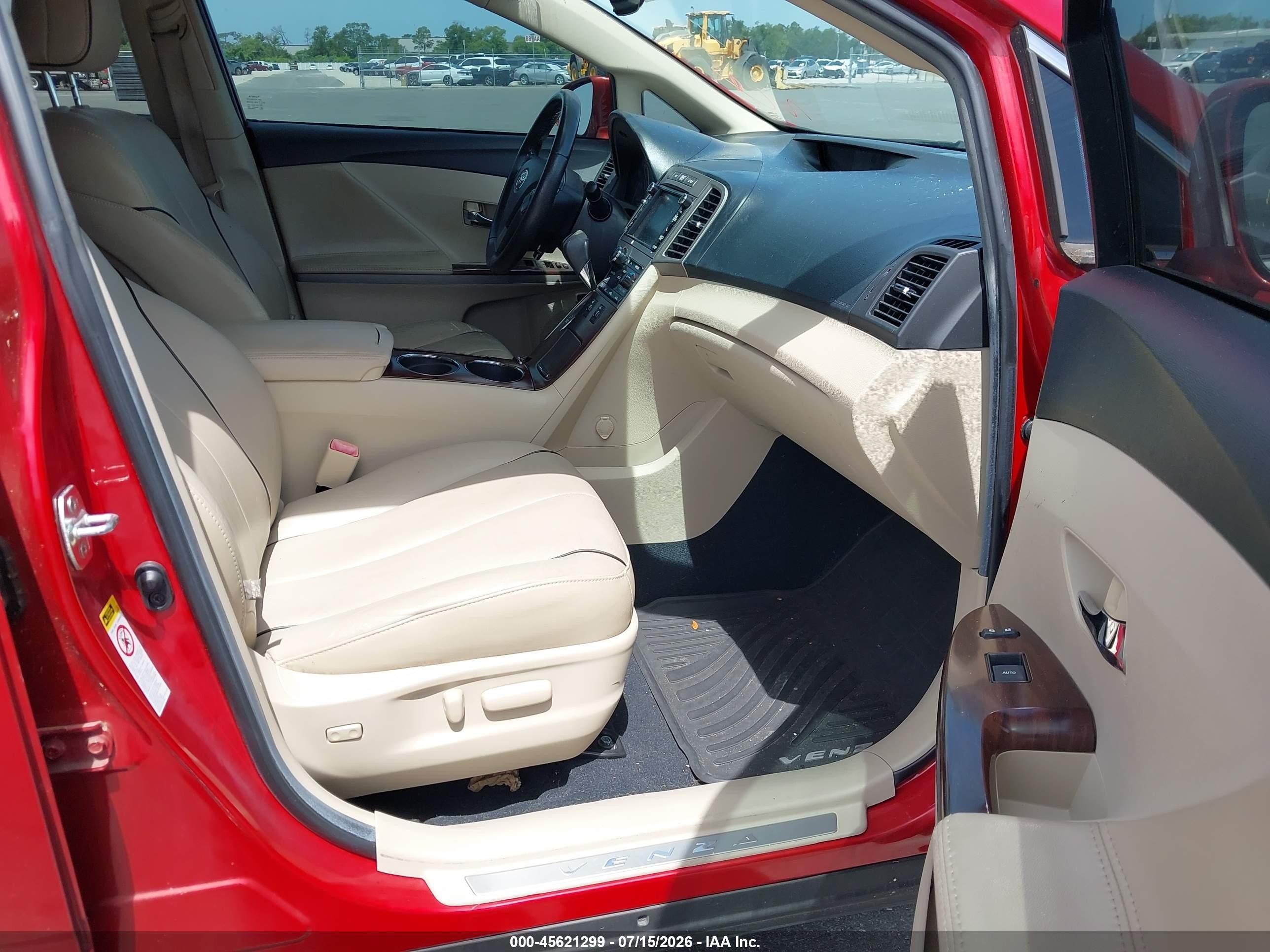 2014 Toyota Venza Limited V6 Red vin: 4T3ZK3BBXEU065166