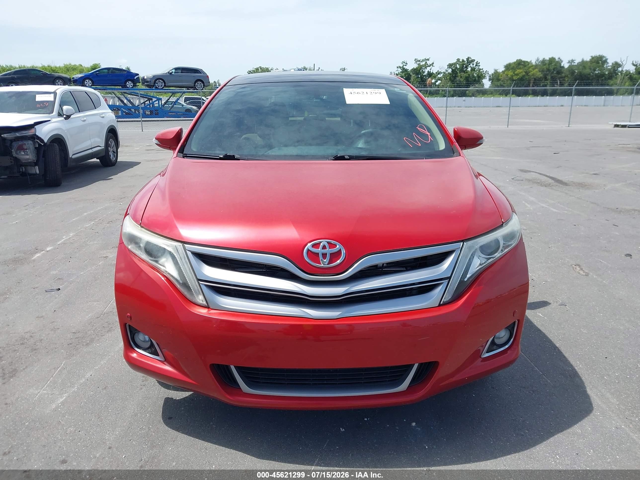 2014 Toyota Venza Limited V6 Red vin: 4T3ZK3BBXEU065166
