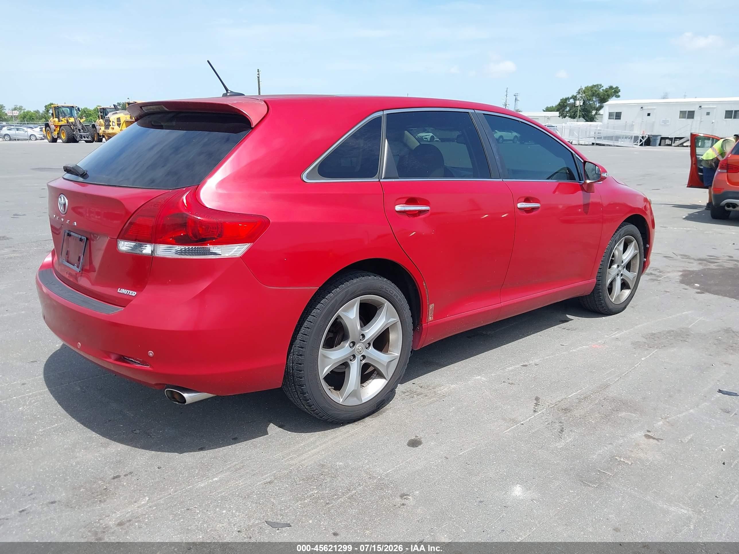 2014 Toyota Venza Limited V6 Red vin: 4T3ZK3BBXEU065166