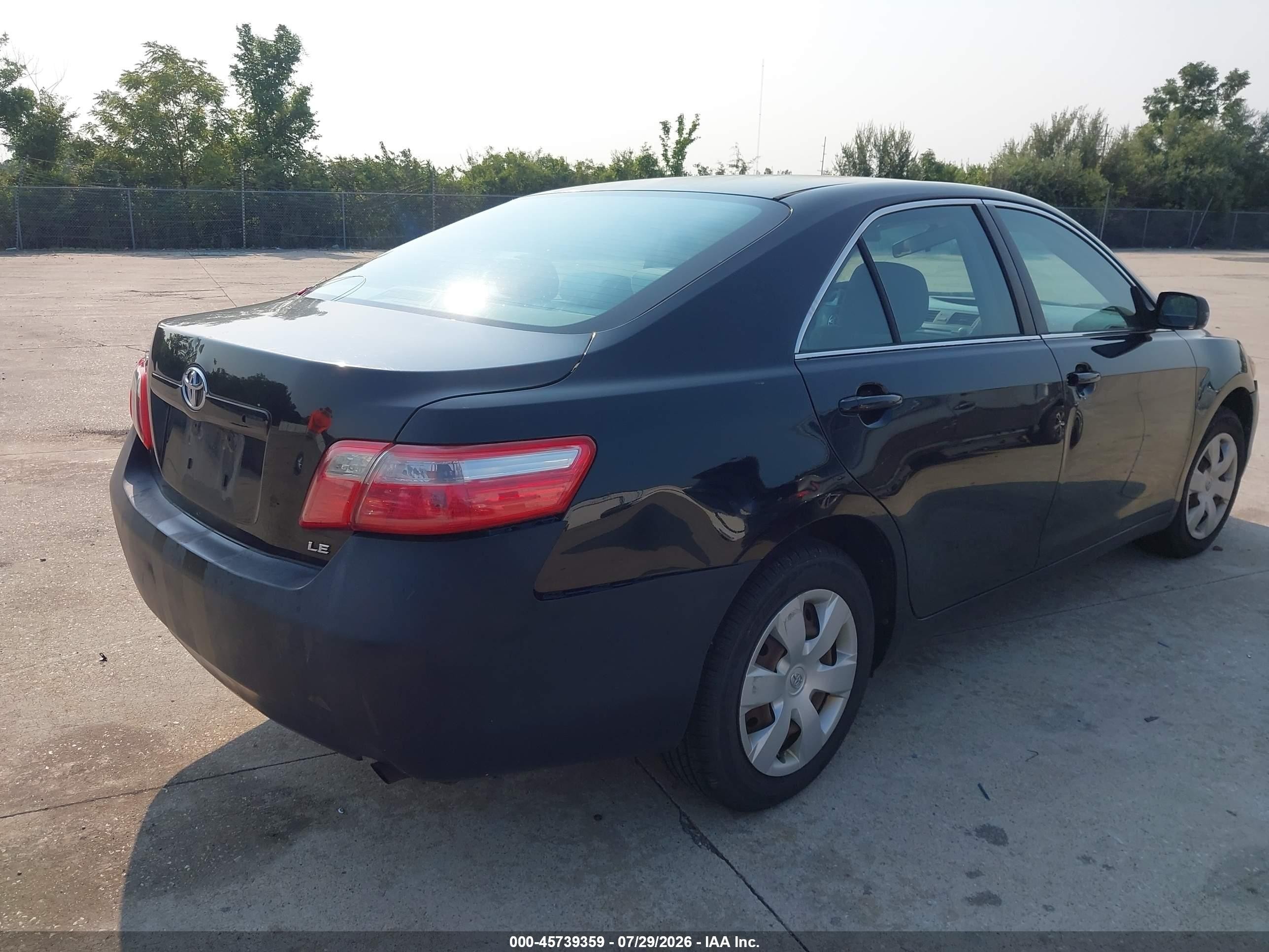 2008 Toyota Camry Le Black vin: 4T4BE46K08R021480