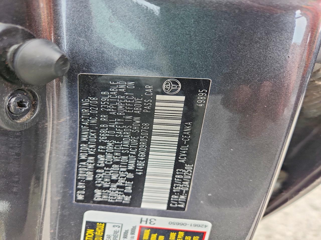 2009 Toyota Camry Le Charcoal vin: 4T4BE46K09R050768