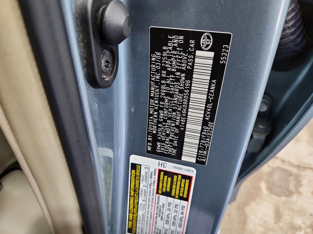 2009 Toyota Camry Le Бирюзовый vin: 4T4BE46K09R056196