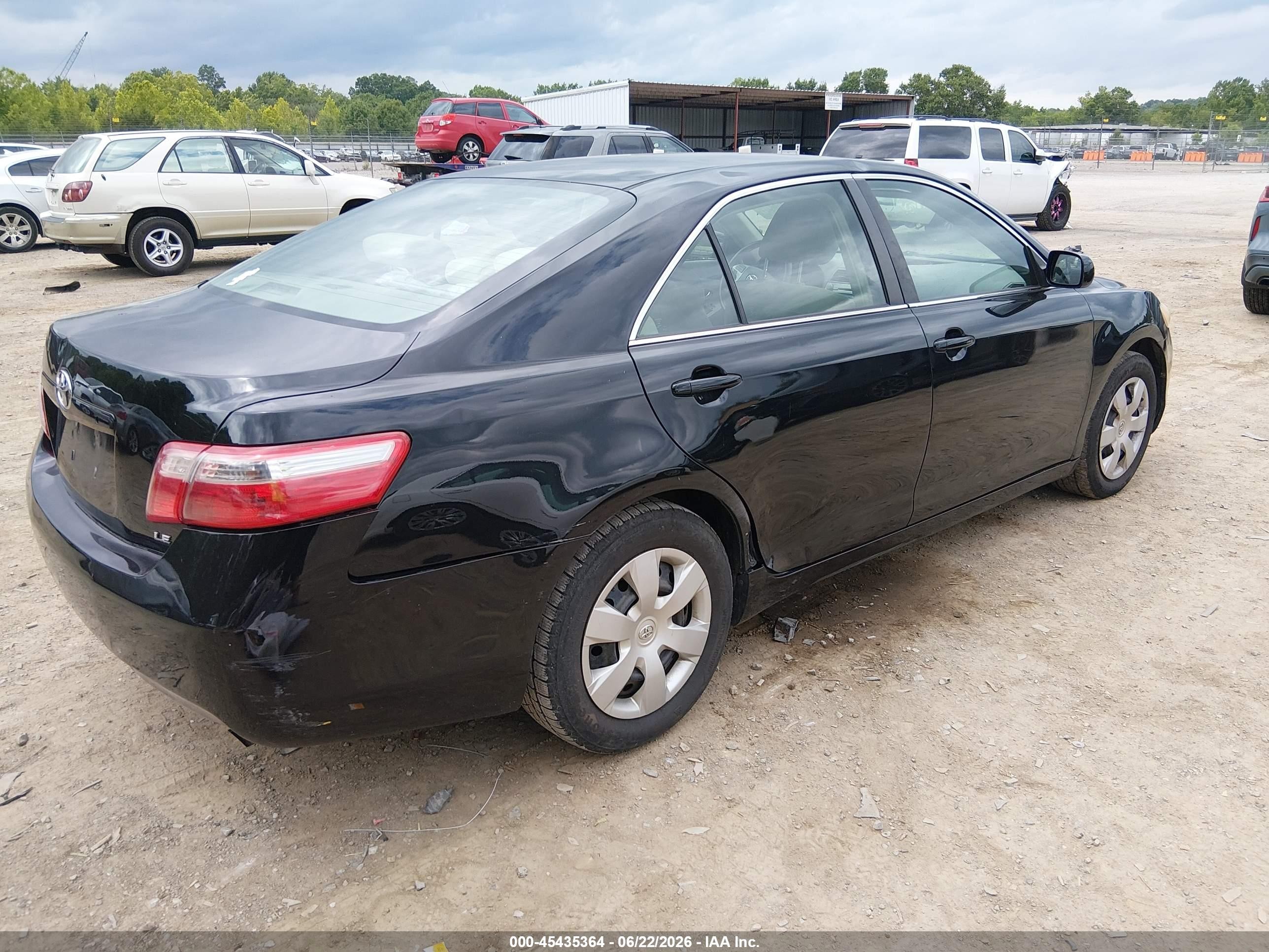 2007 Toyota Camry Le Black vin: 4T4BE46K17R011605