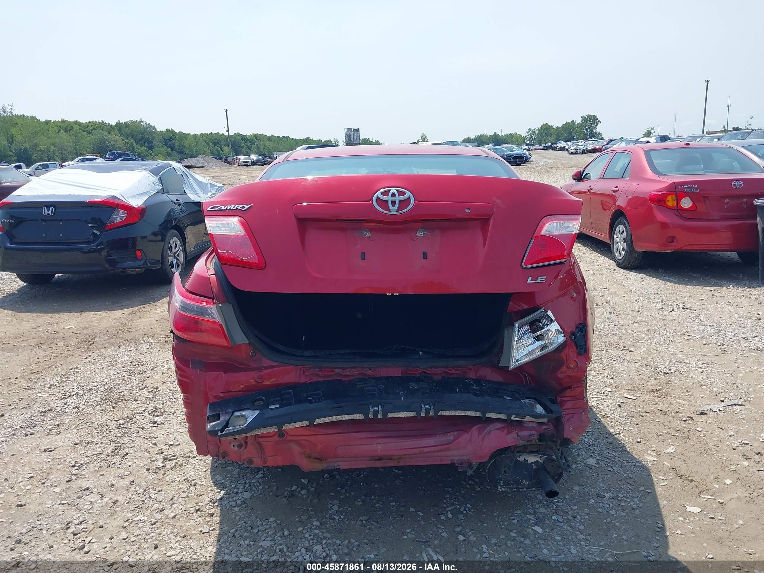 2009 Toyota Camry Le Красный vin: 4T4BE46K19R113800