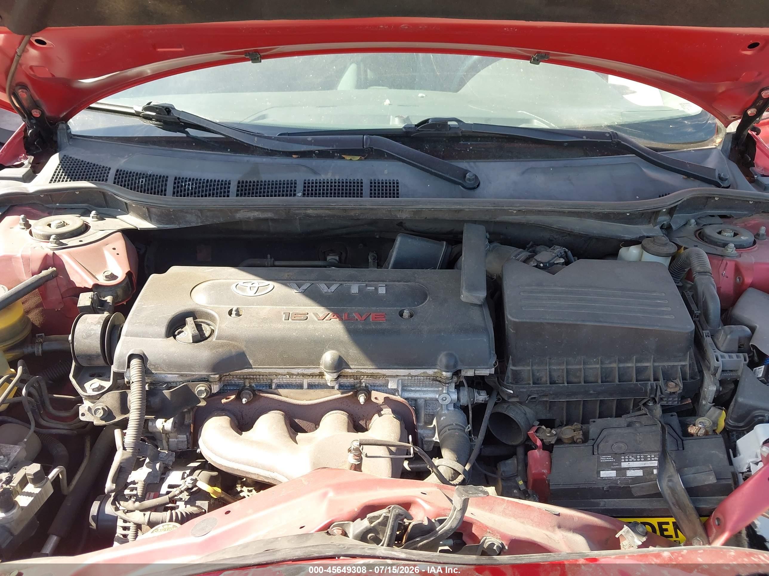 2009 Toyota Camry Le Красный vin: 4T4BE46K19R123078