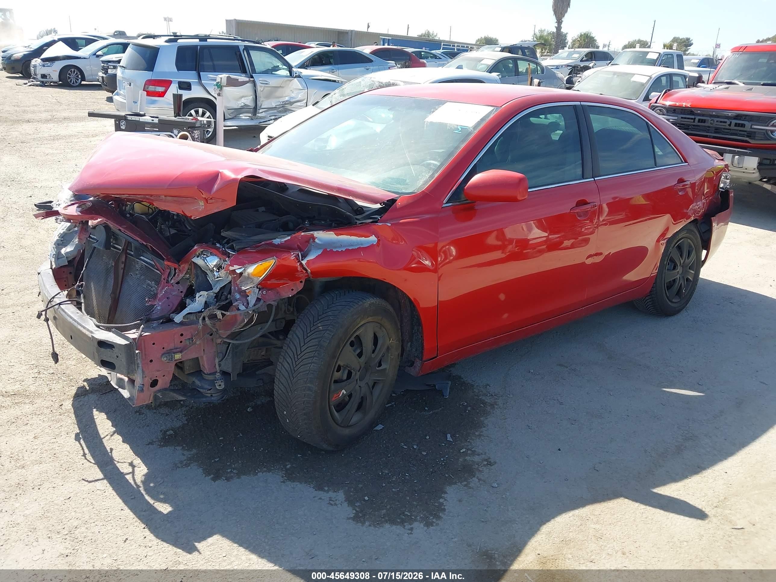 2009 Toyota Camry Le Красный vin: 4T4BE46K19R123078