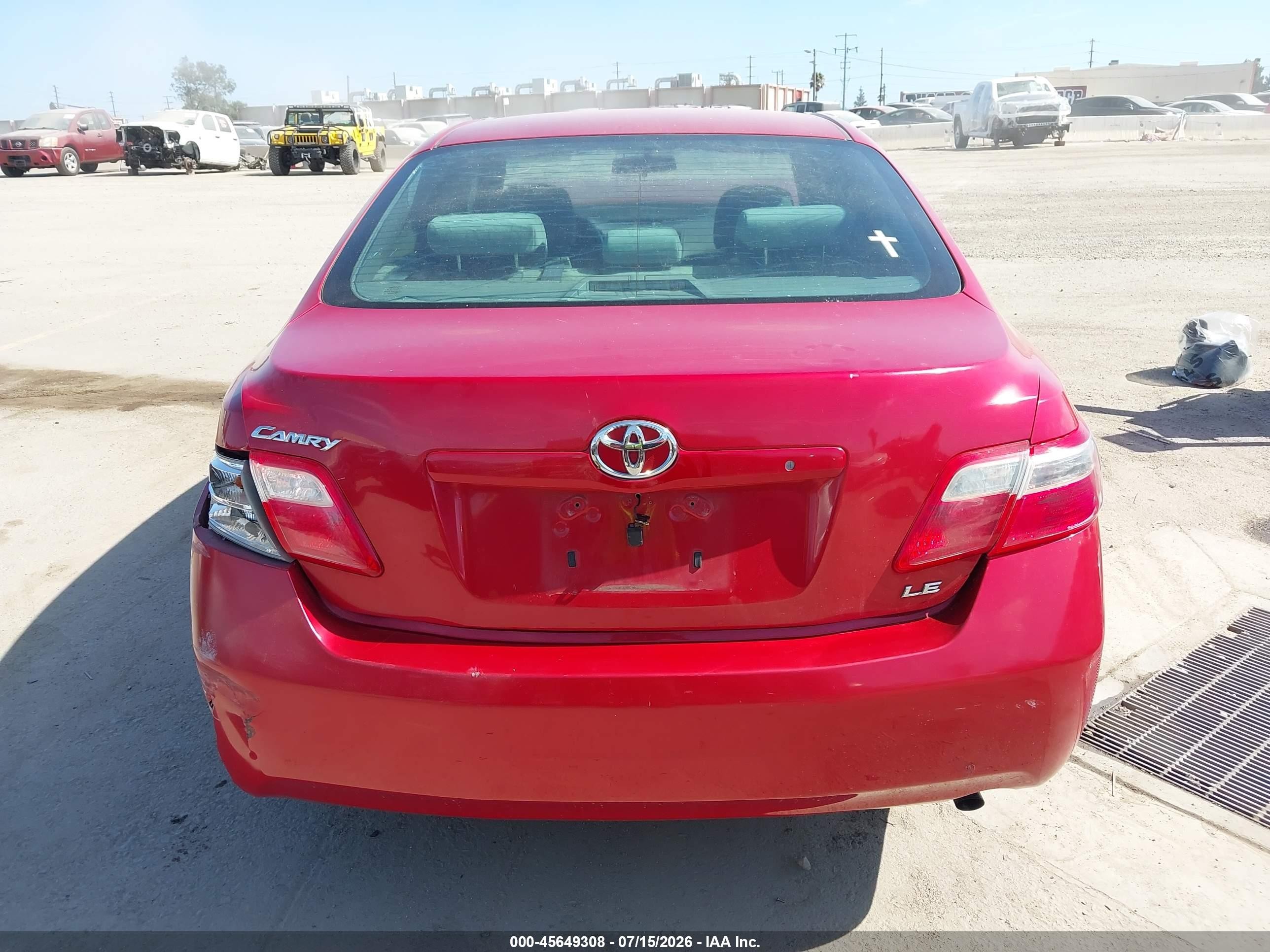 2009 Toyota Camry Le Красный vin: 4T4BE46K19R123078