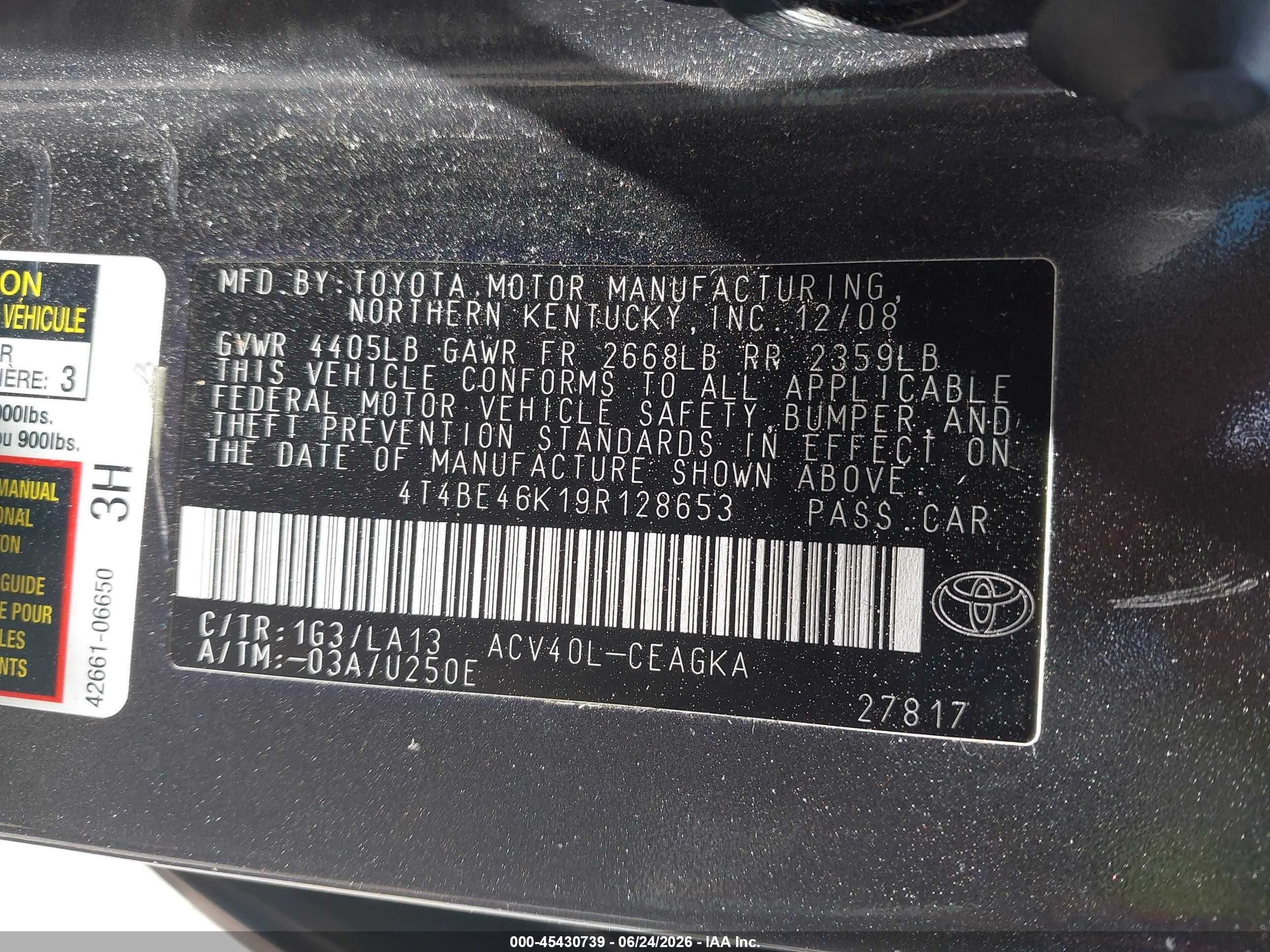 2009 Toyota Camry Xle Gray vin: 4T4BE46K19R128653