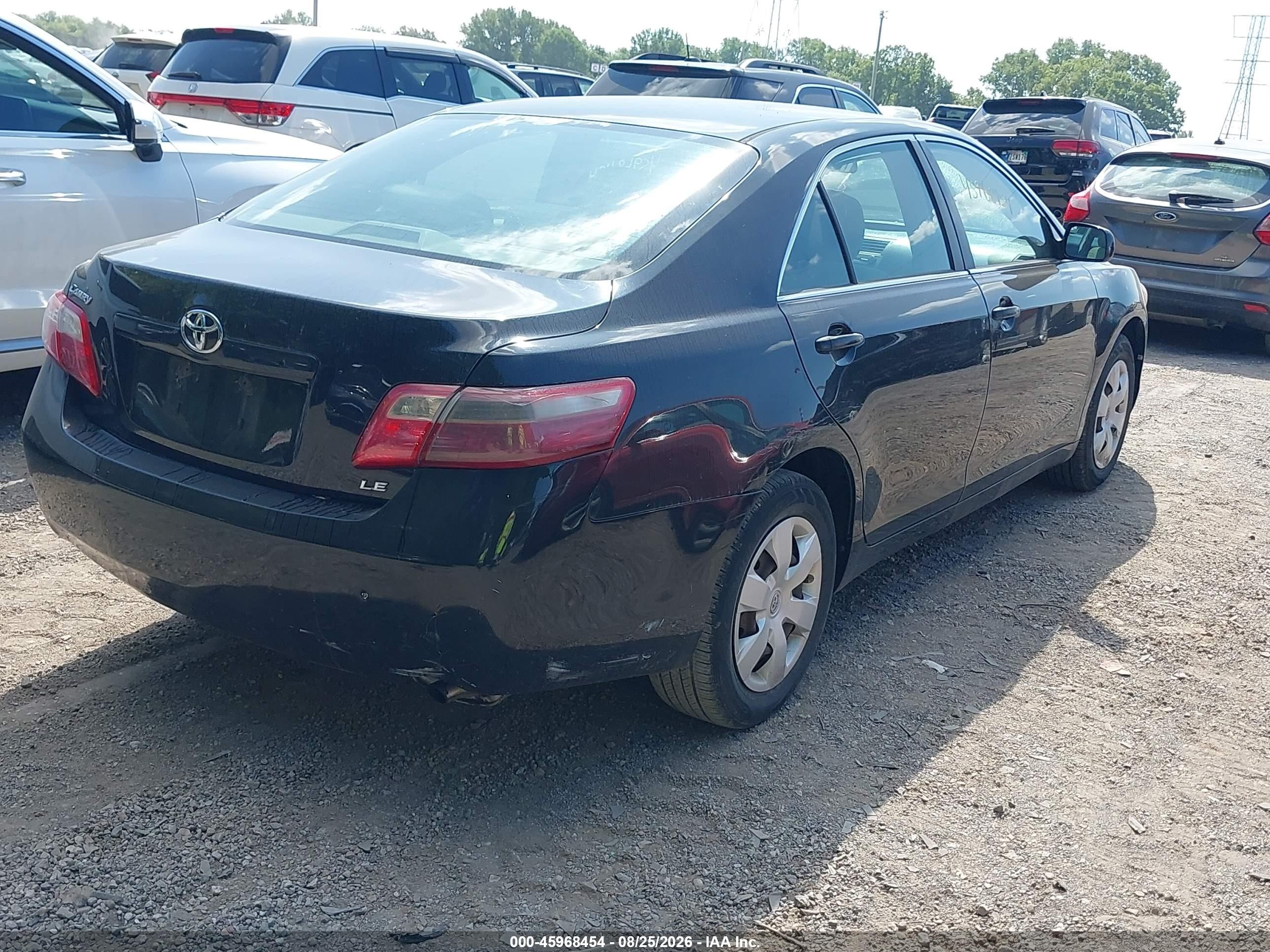 2007 Toyota Camry Le Black vin: 4T4BE46K37R004395