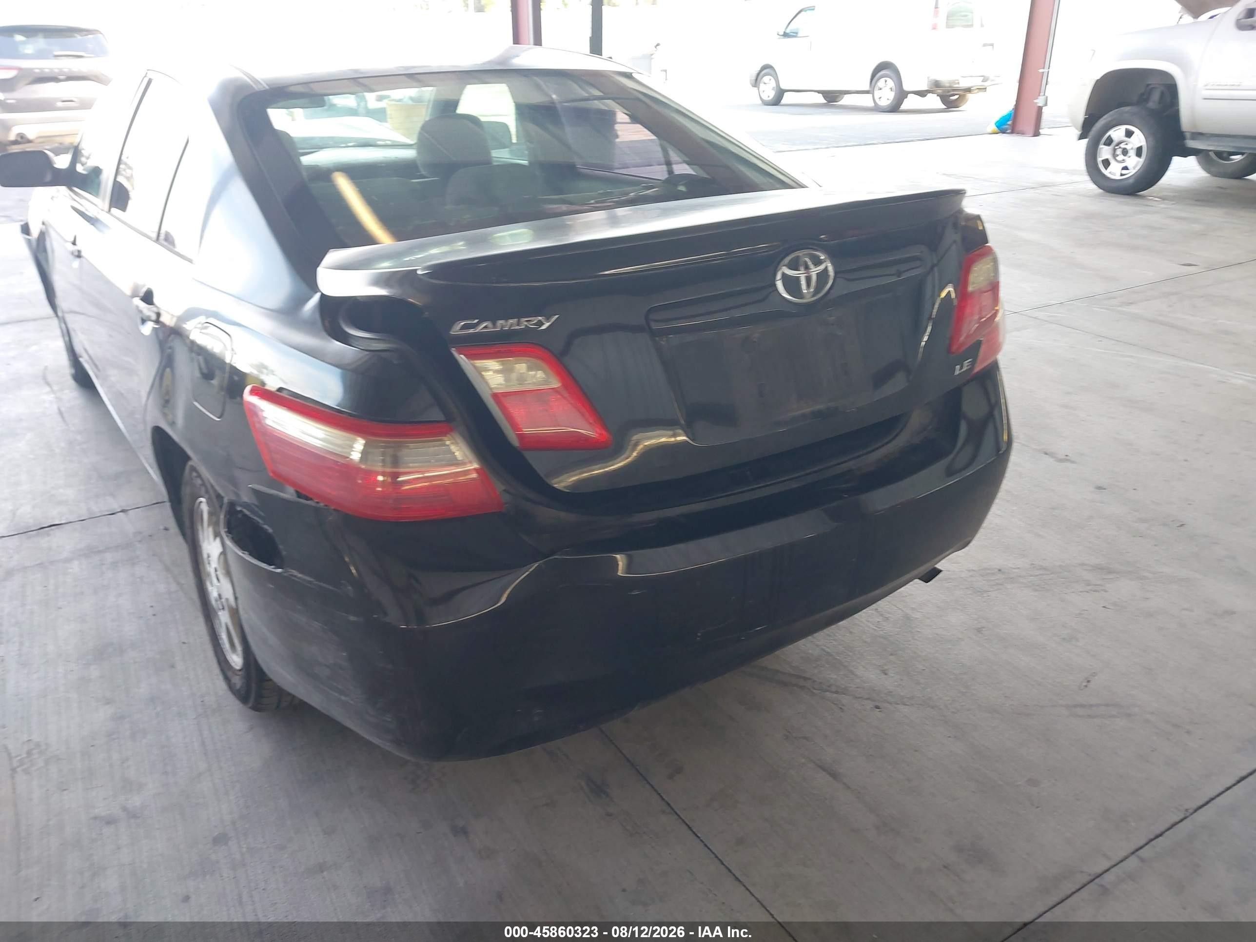 2008 Toyota Camry Le Black vin: 4T4BE46K78R032136
