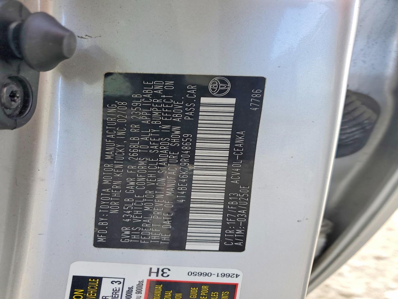 2009 Toyota Camry Base Silver vin: 4T4BE46K79R048659