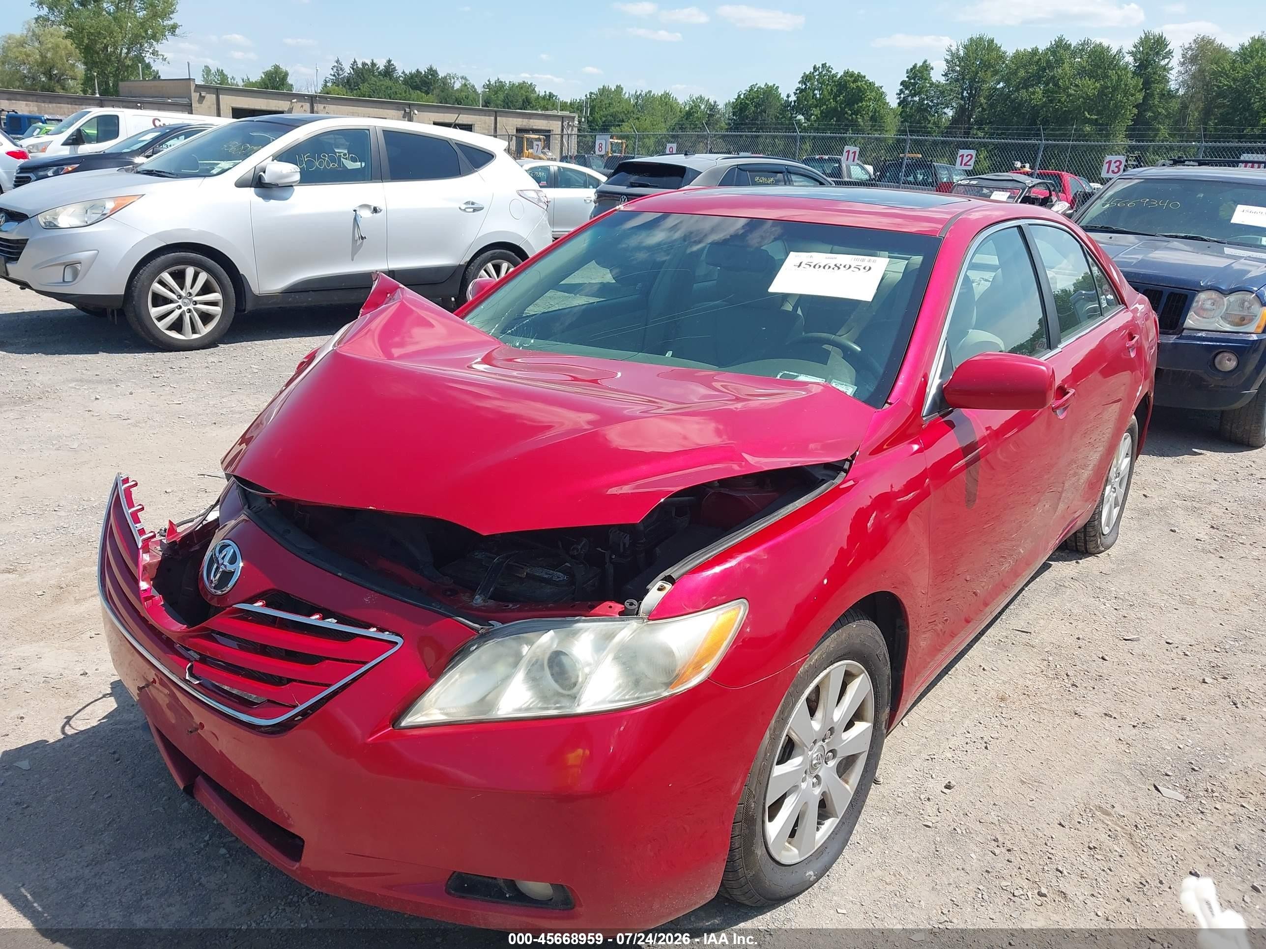 2009 Toyota Camry Xle Красный vin: 4T4BE46K79R100453