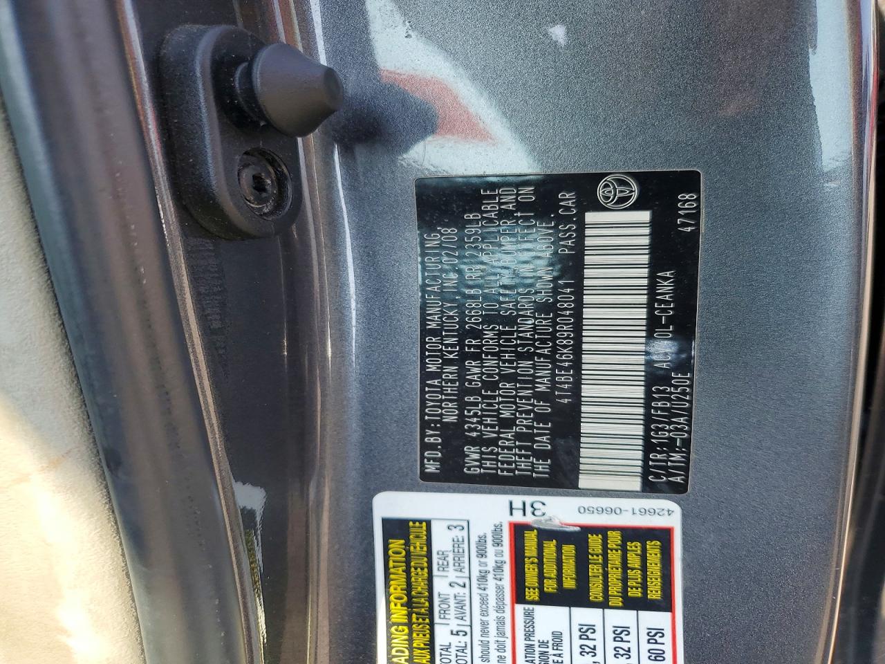 2009 Toyota Camry Le Серый vin: 4T4BE46K89R048041