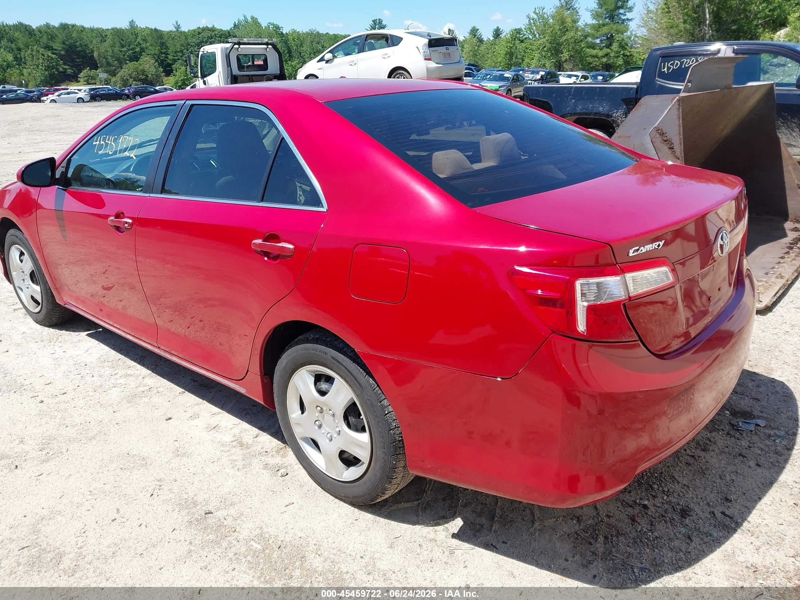 2012 Toyota Camry Le Red vin: 4T4BF1FK0CR256935
