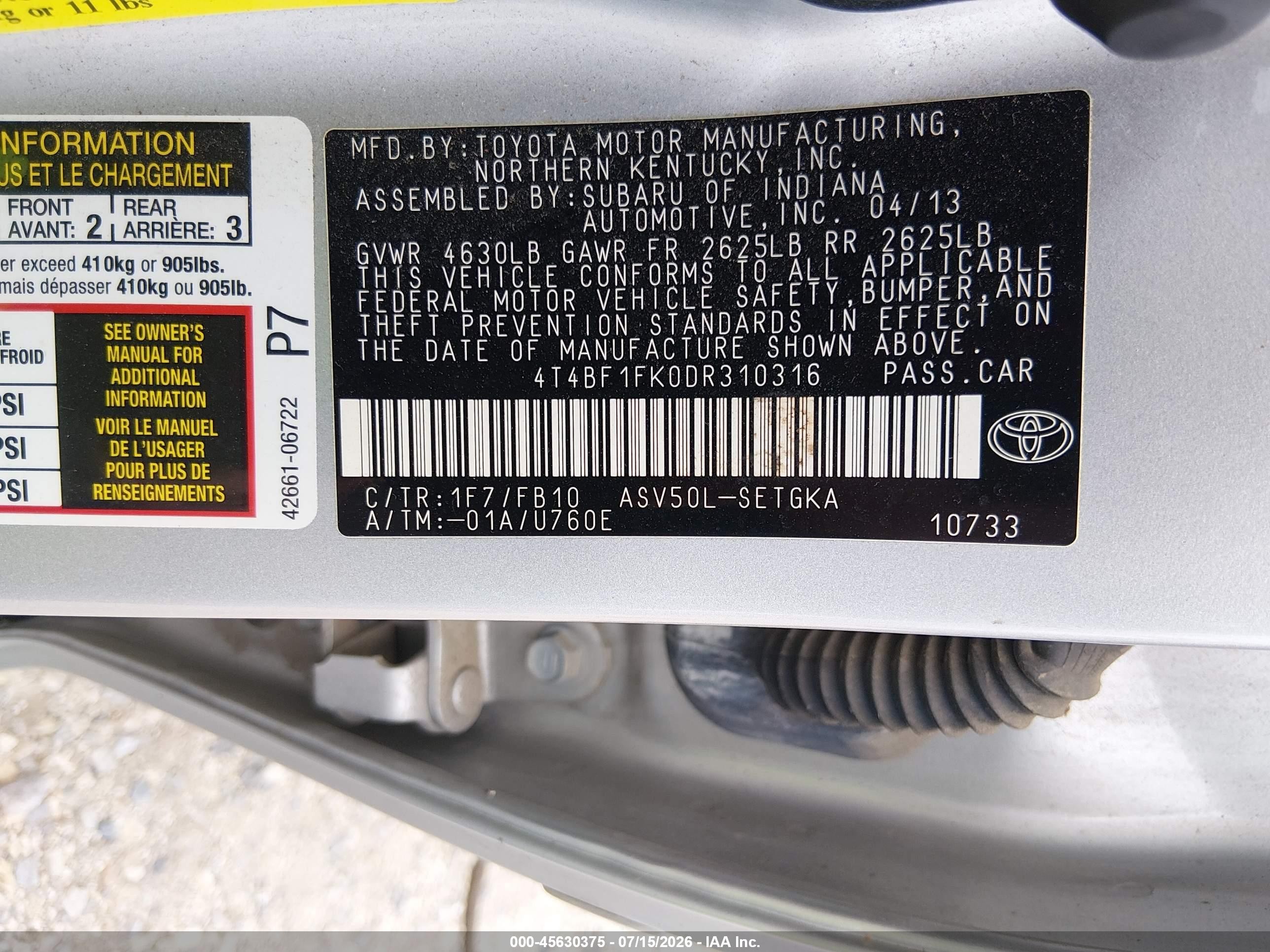 2013 Toyota Camry Xle Silver vin: 4T4BF1FK0DR310316