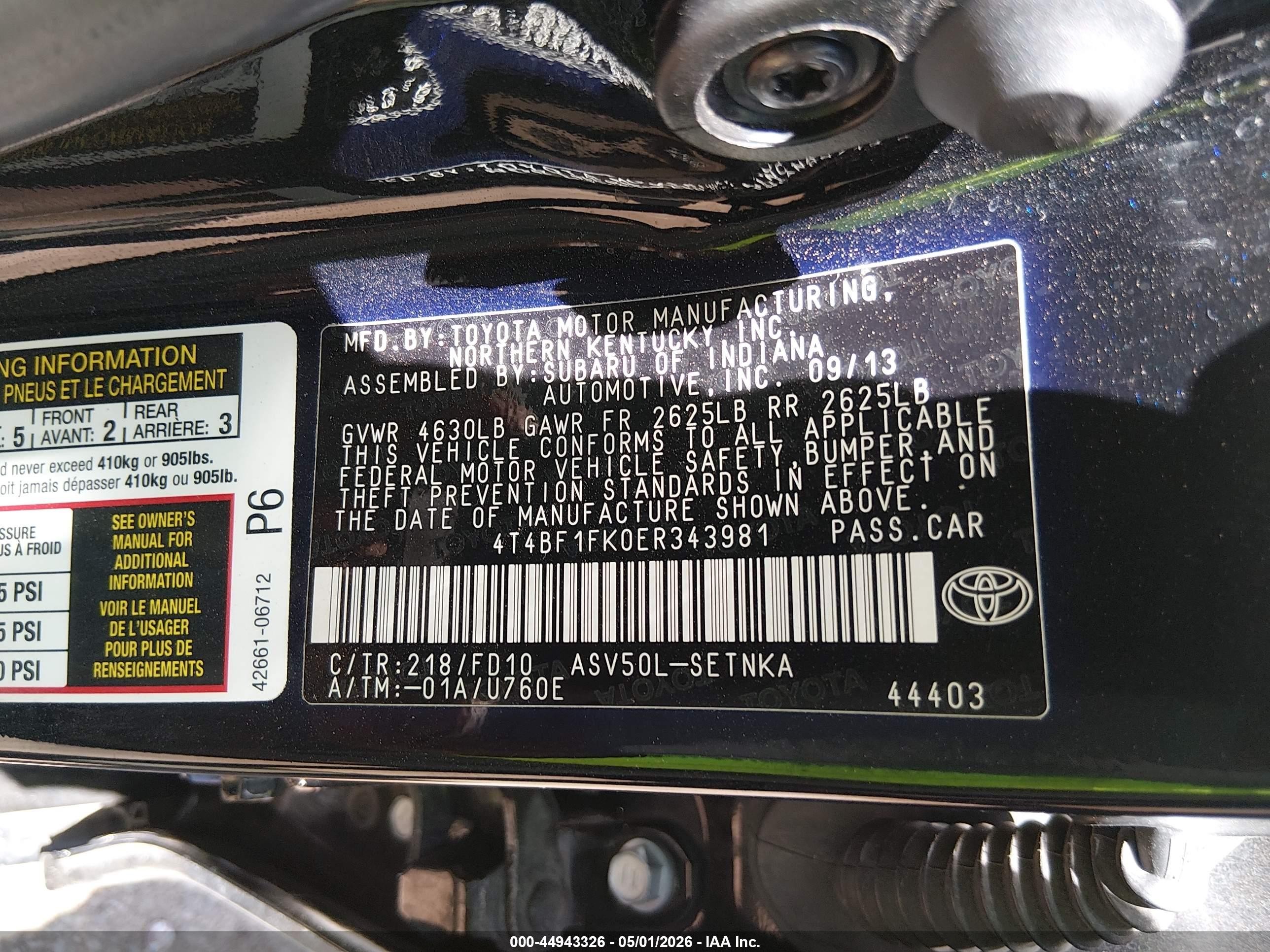 2014 Toyota Camry Le Черный vin: 4T4BF1FK0ER343981