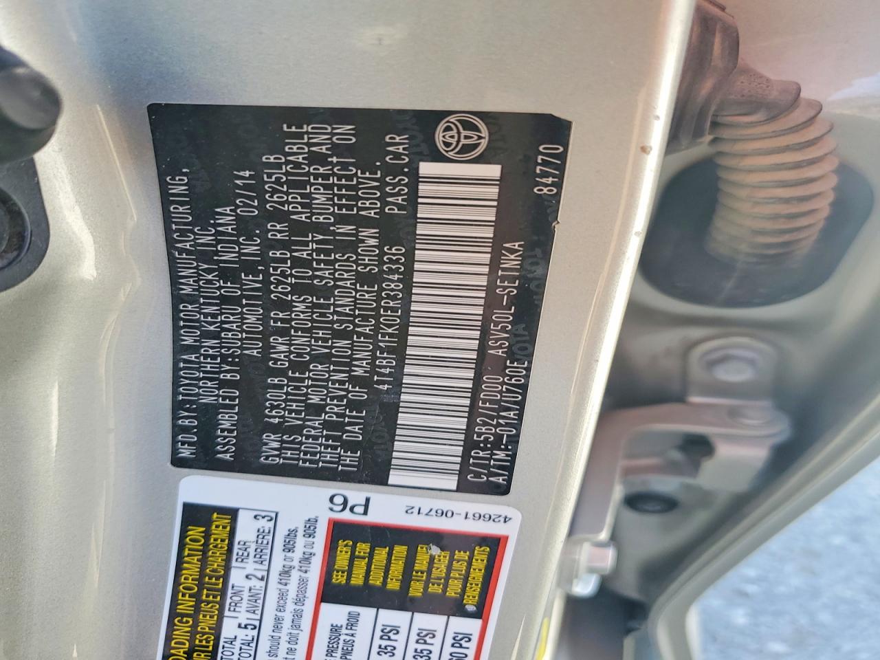 2014 Toyota Camry Le Золотой vin: 4T4BF1FK0ER384336