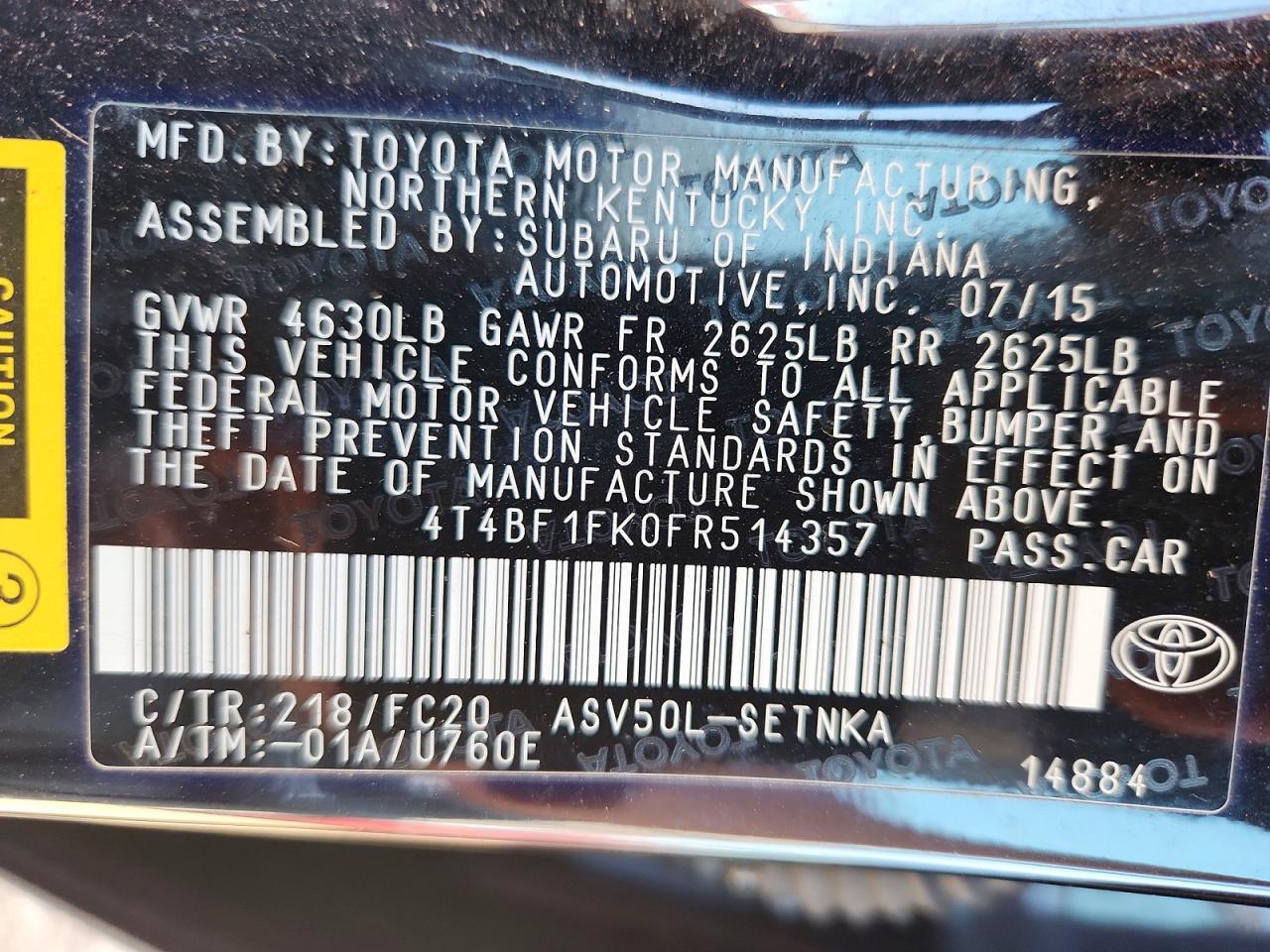 2015 Toyota Camry Le Черный vin: 4T4BF1FK0FR514357