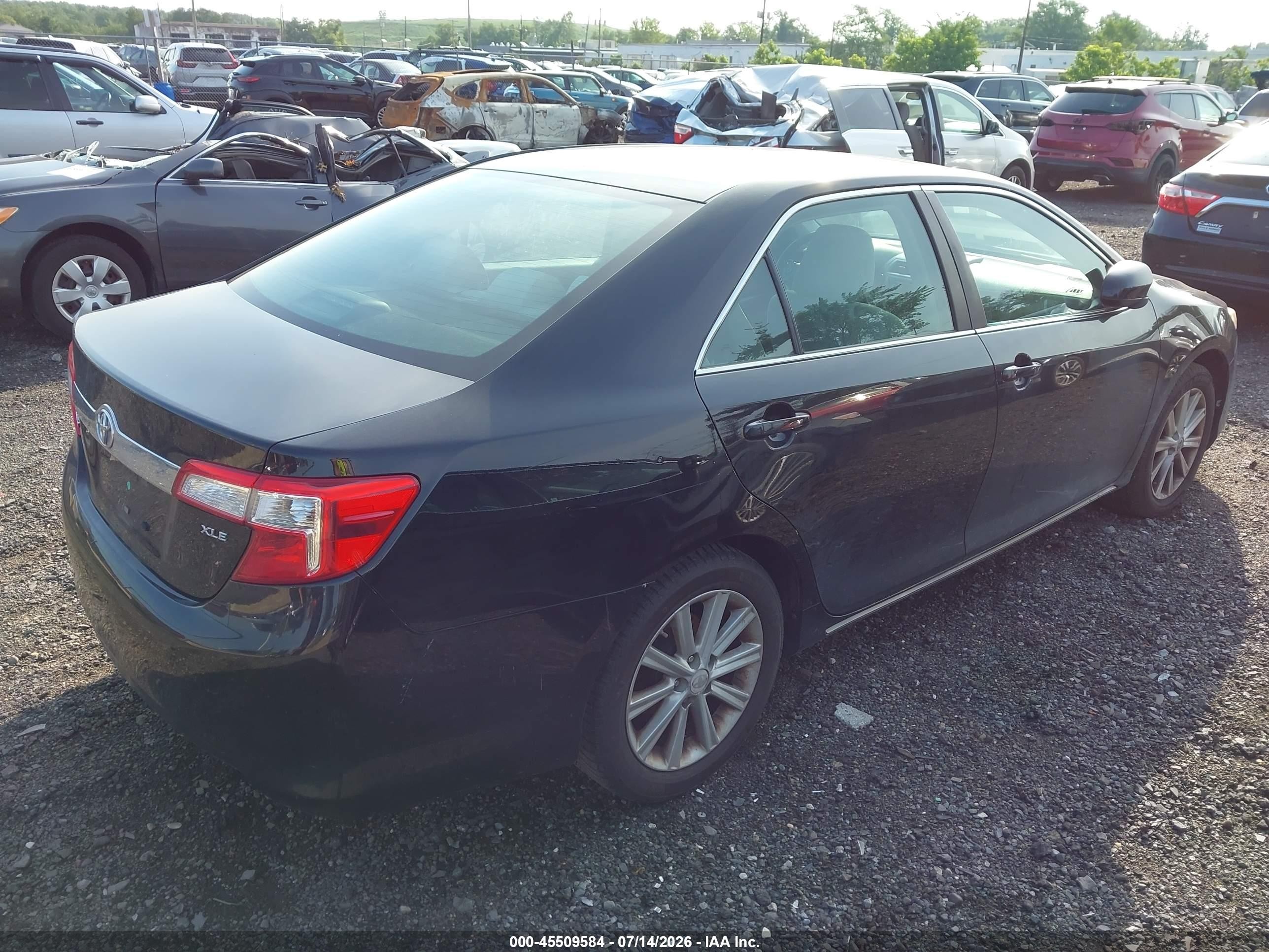 2012 Toyota Camry Xle Black vin: 4T4BF1FK1CR203841