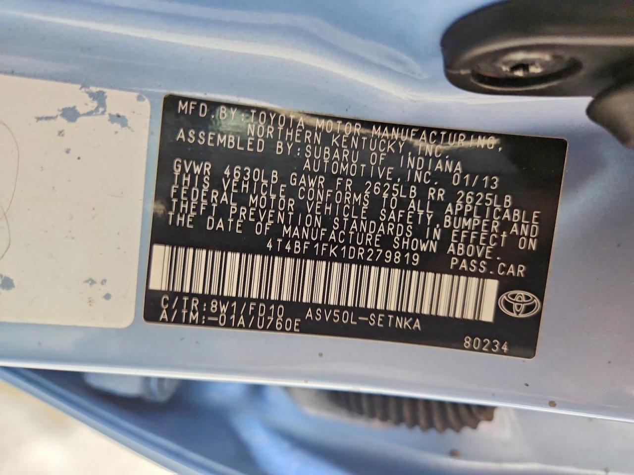 2013 Toyota Camry Le Blue vin: 4T4BF1FK1DR279819