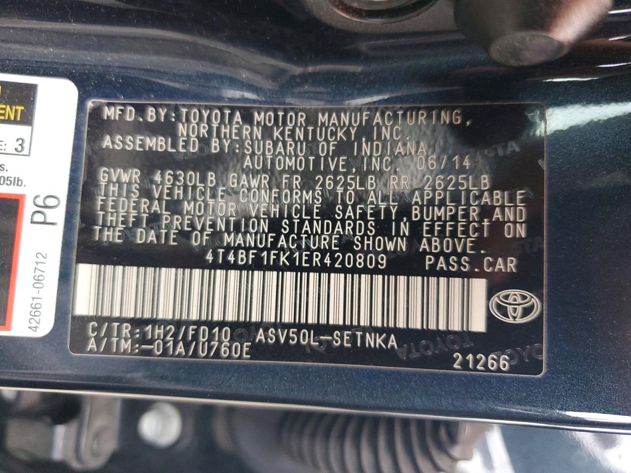 2014 Toyota Camry Le Blue vin: 4T4BF1FK1ER420809