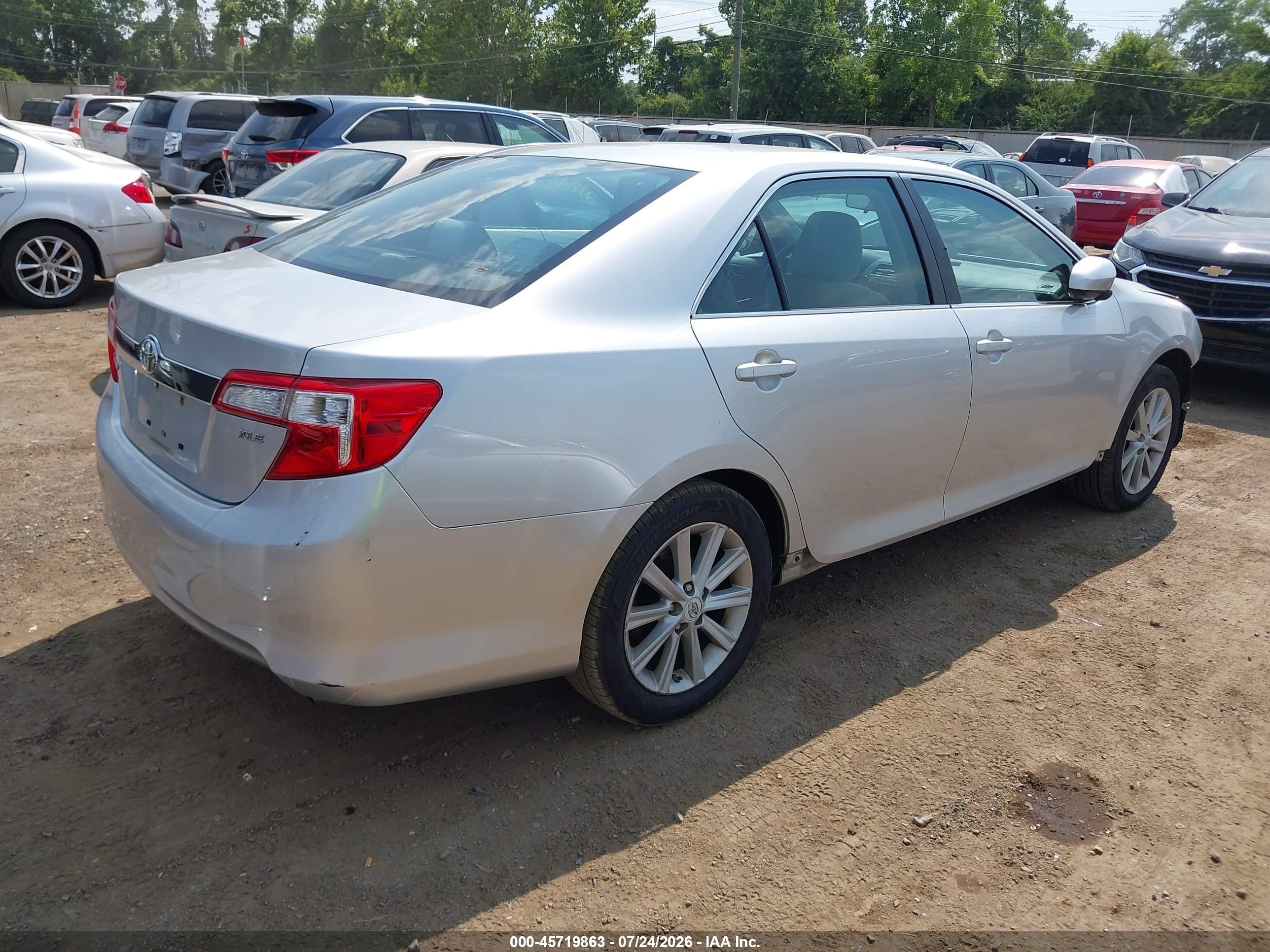 2012 Toyota Camry Xle Серебряный vin: 4T4BF1FK2CR205906