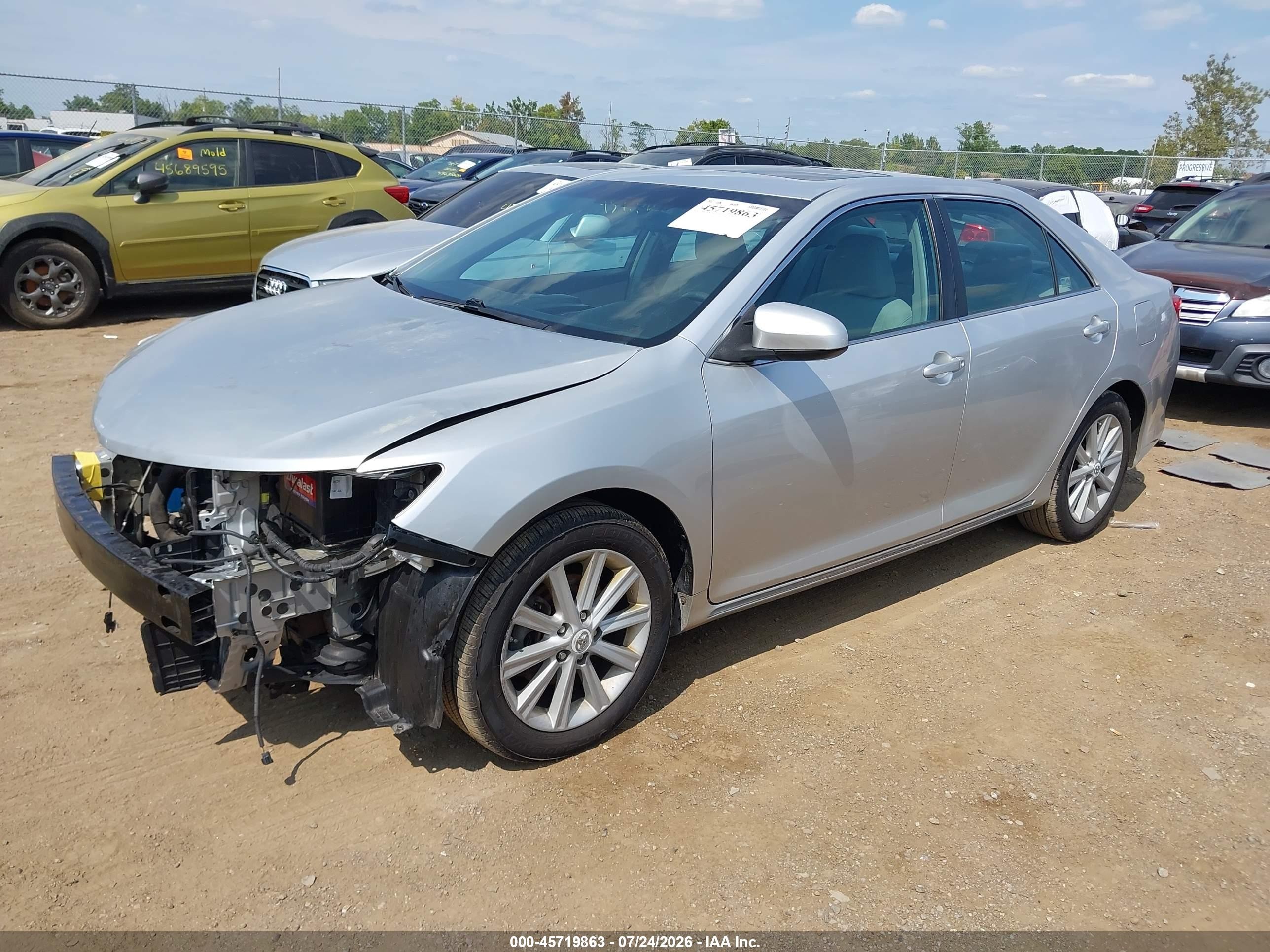 2012 Toyota Camry Xle Серебряный vin: 4T4BF1FK2CR205906