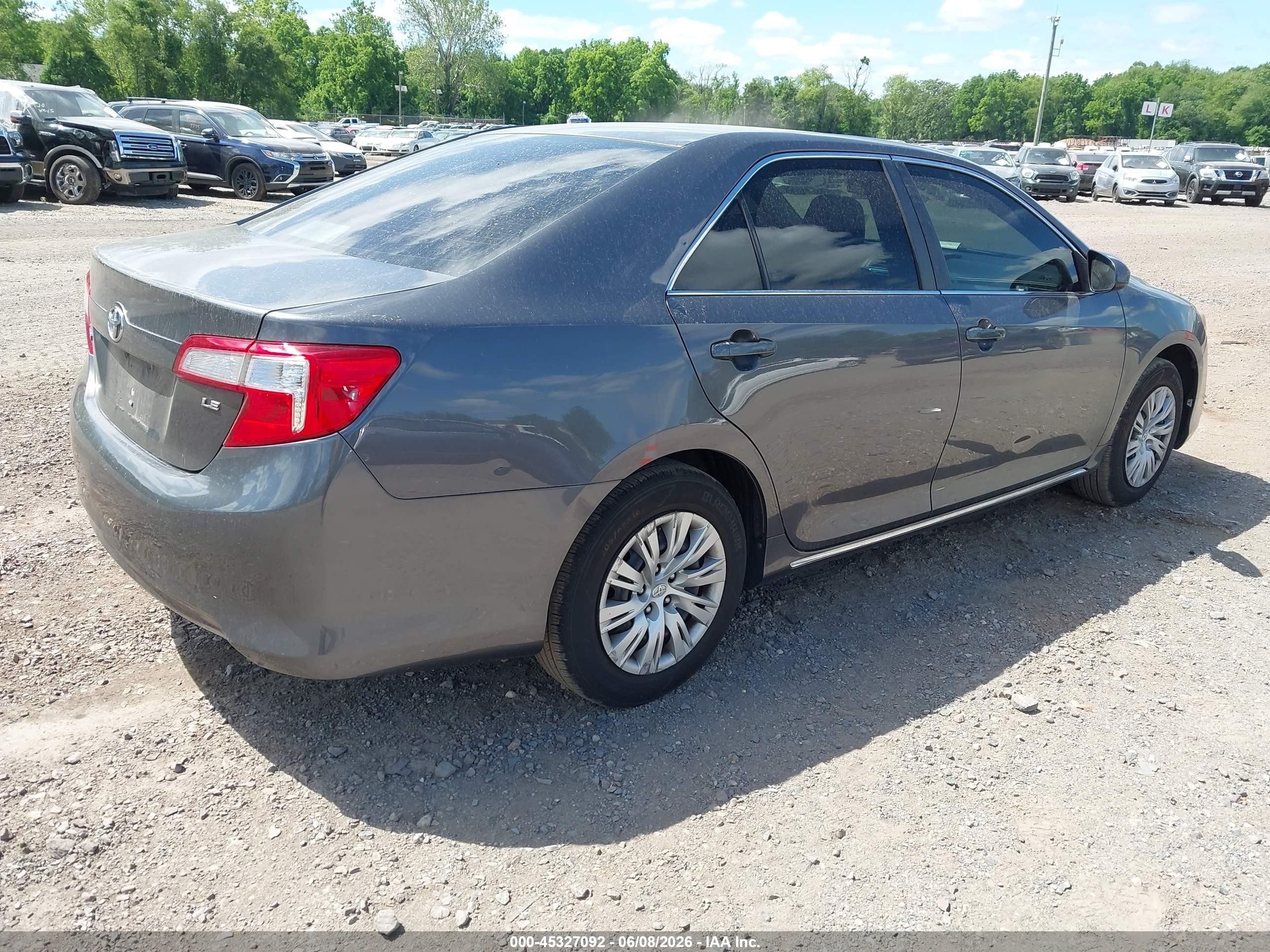 2012 Toyota Camry Le Gray vin: 4T4BF1FK2CR265541